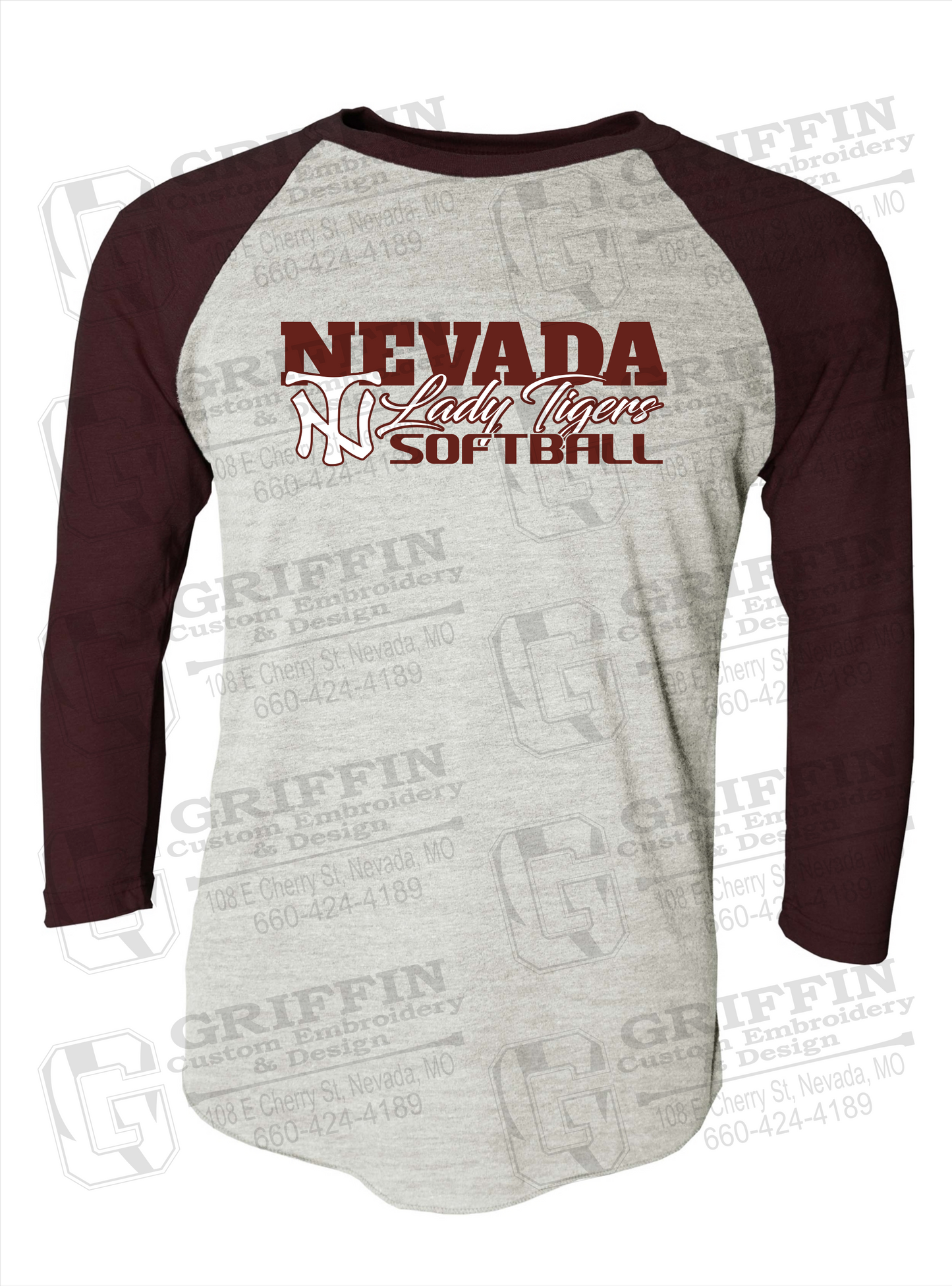 Tri-Blend Raglan Sleeve T-Shirt - Softball - Nevada Tigers 25-M