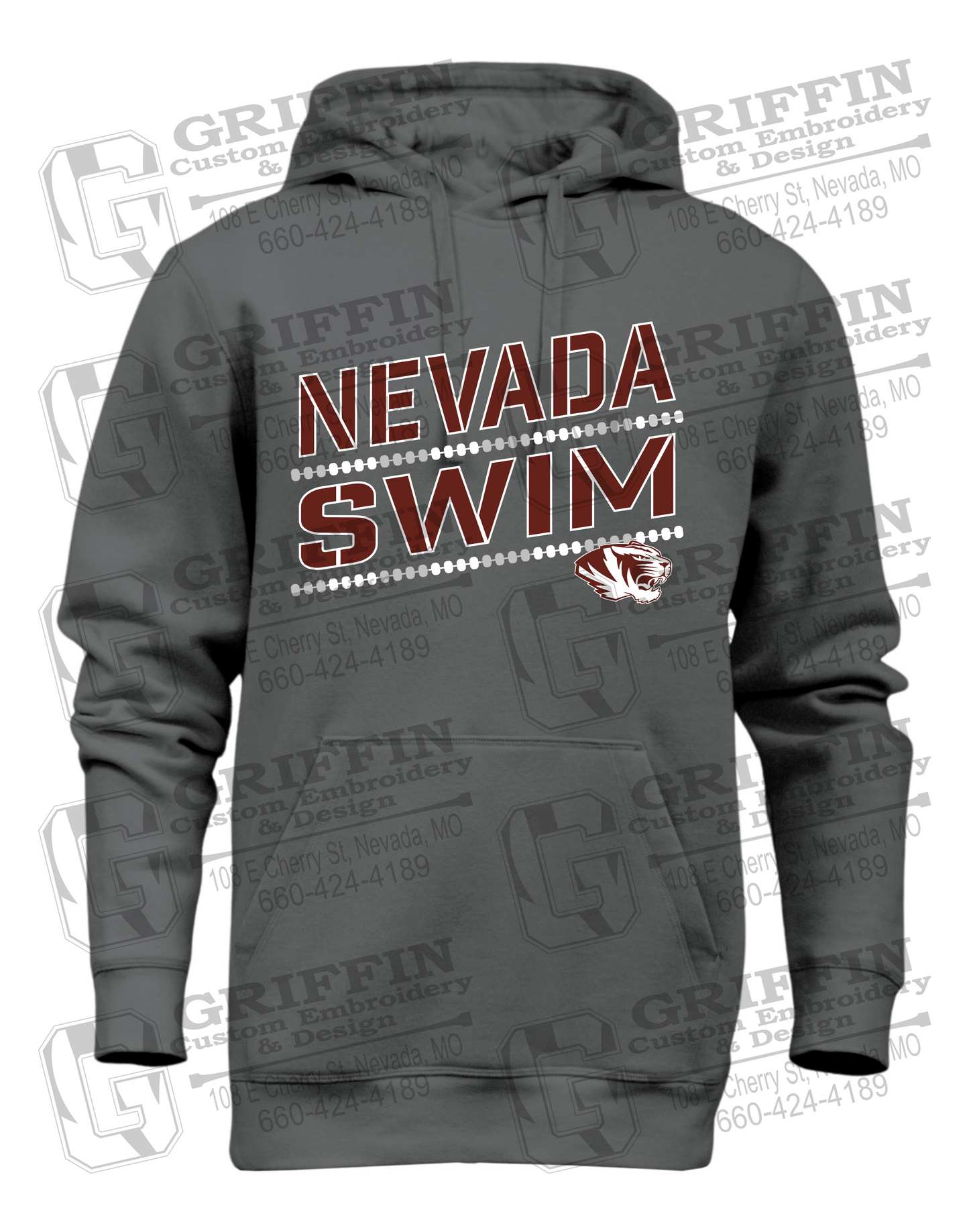 Heavyweight Fleece Hoodie - Swimming - Nevada Tigers 25-O