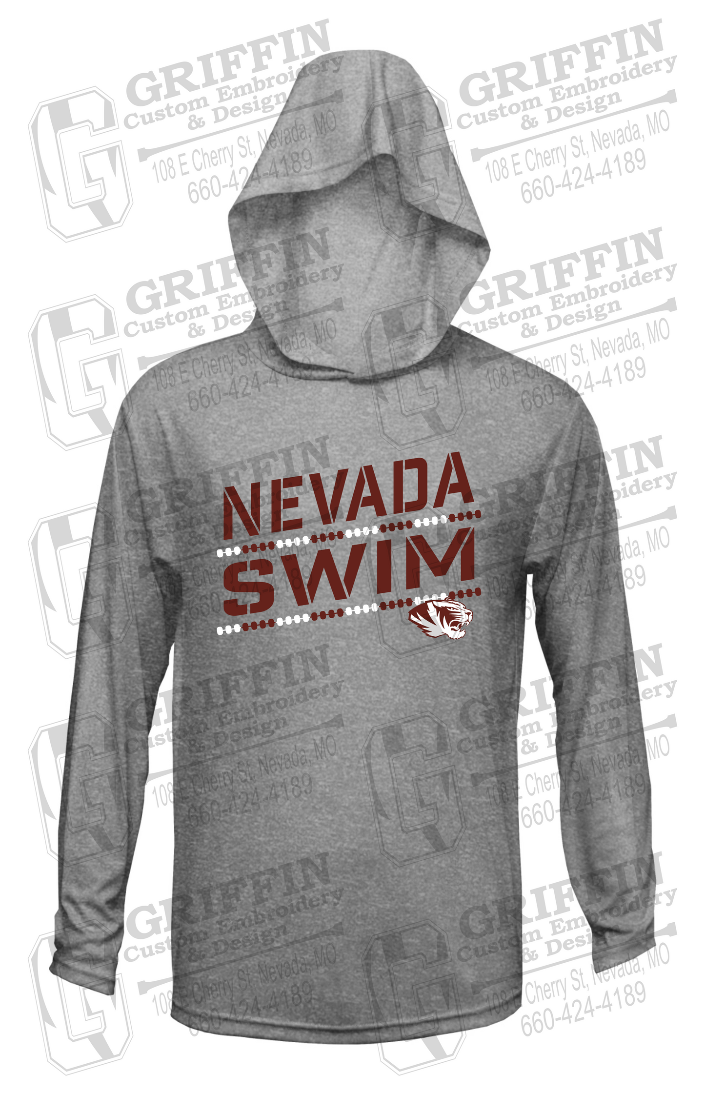 Dry-Fit T-Shirt Hoodie - Swimming - Nevada Tigers 25-O