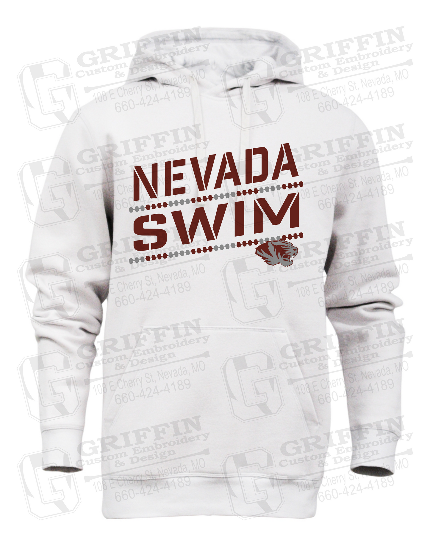 Heavyweight Fleece Hoodie - Swimming - Nevada Tigers 25-O