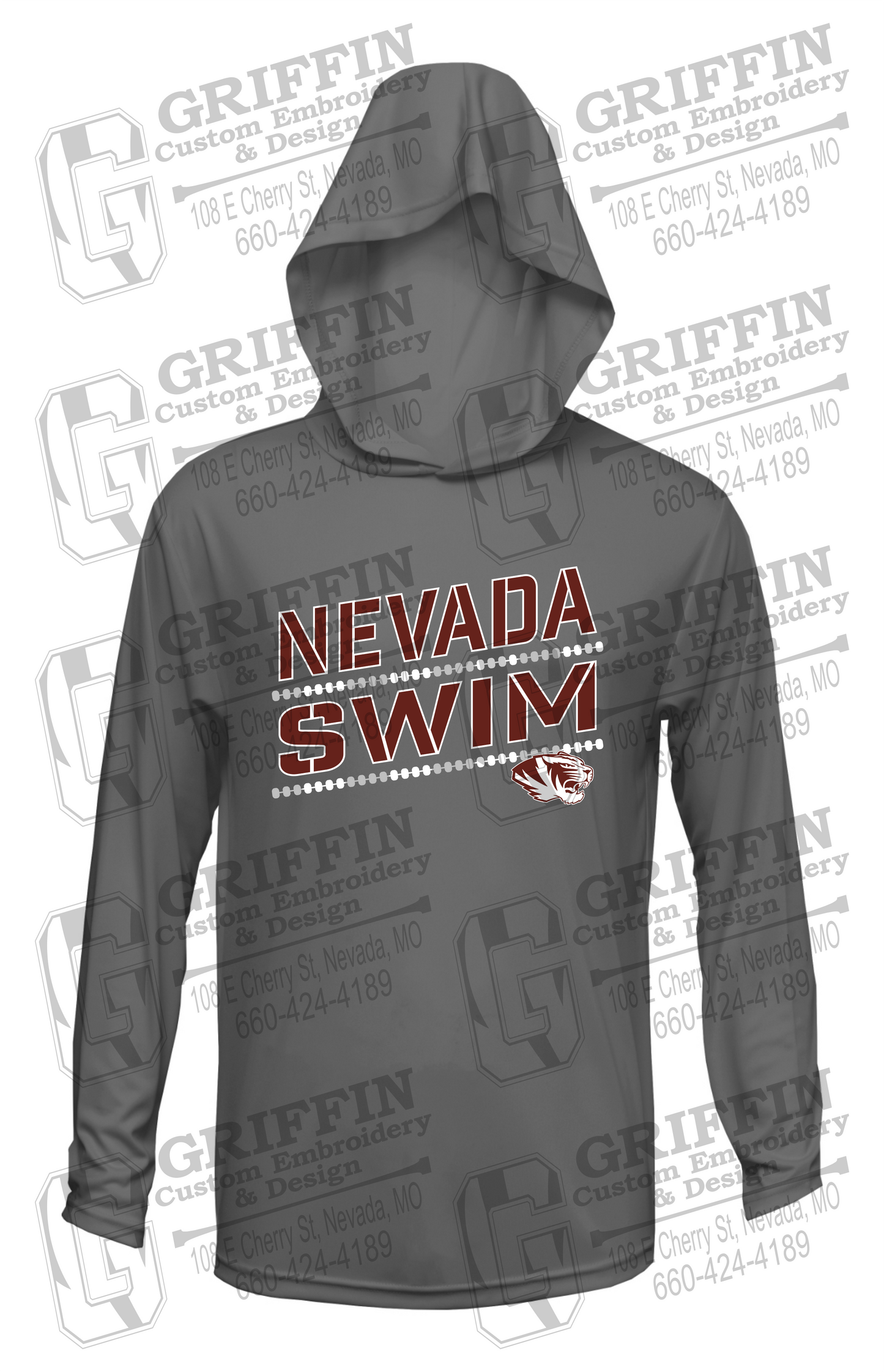 Dry-Fit T-Shirt Hoodie - Swimming - Nevada Tigers 25-O