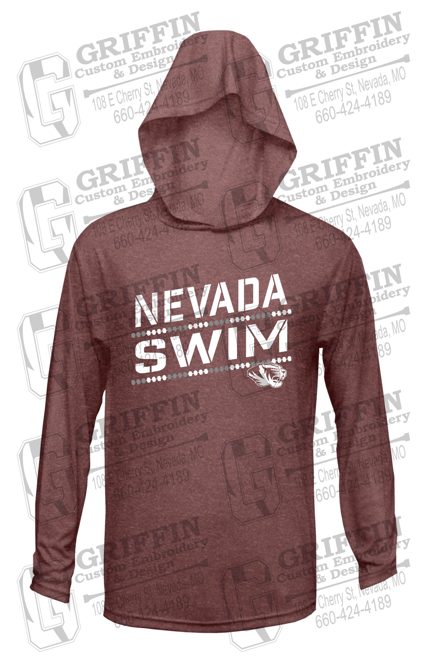 Dry-Fit T-Shirt Hoodie - Swimming - Nevada Tigers 25-O