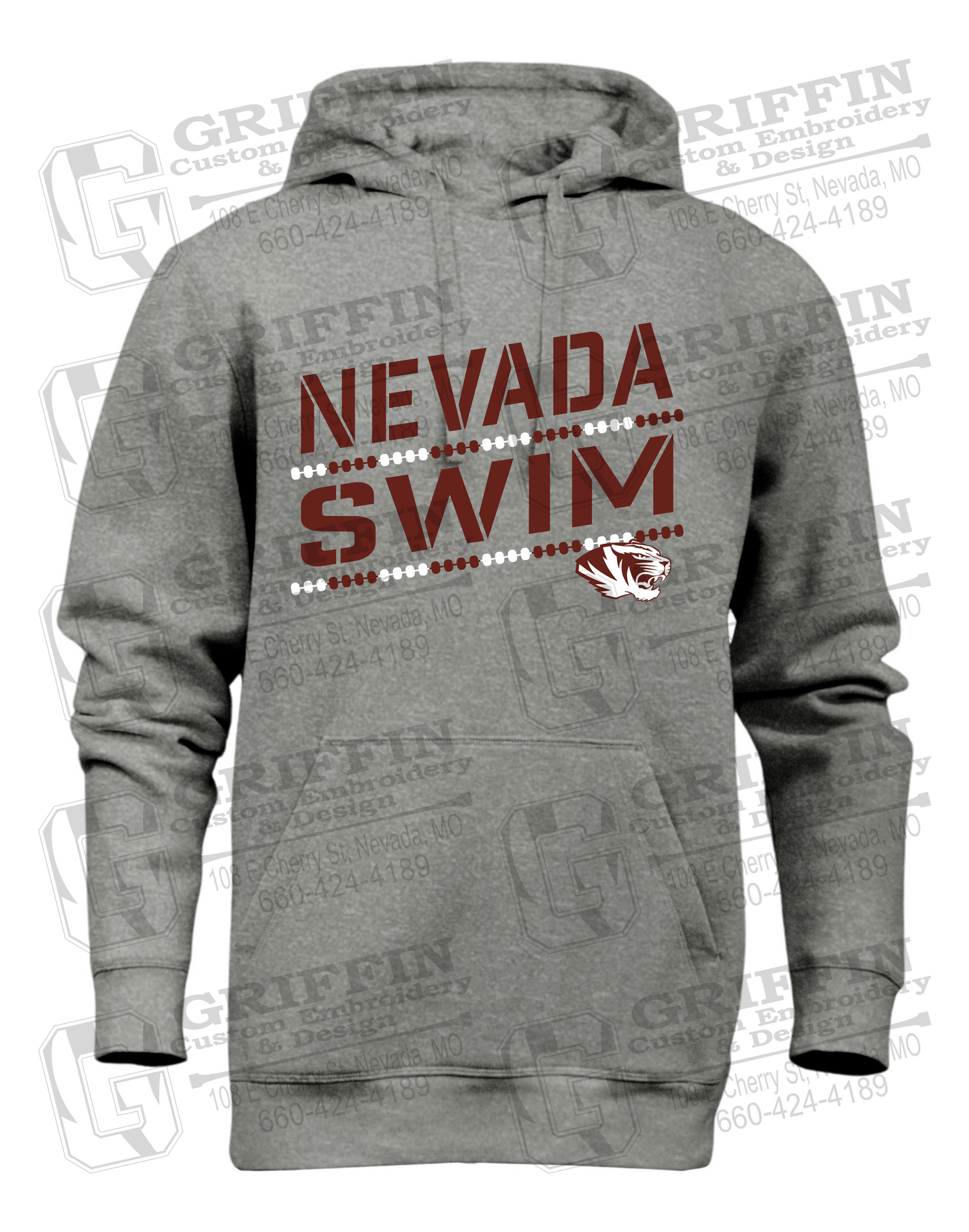 Heavyweight Fleece Hoodie - Swimming - Nevada Tigers 25-O