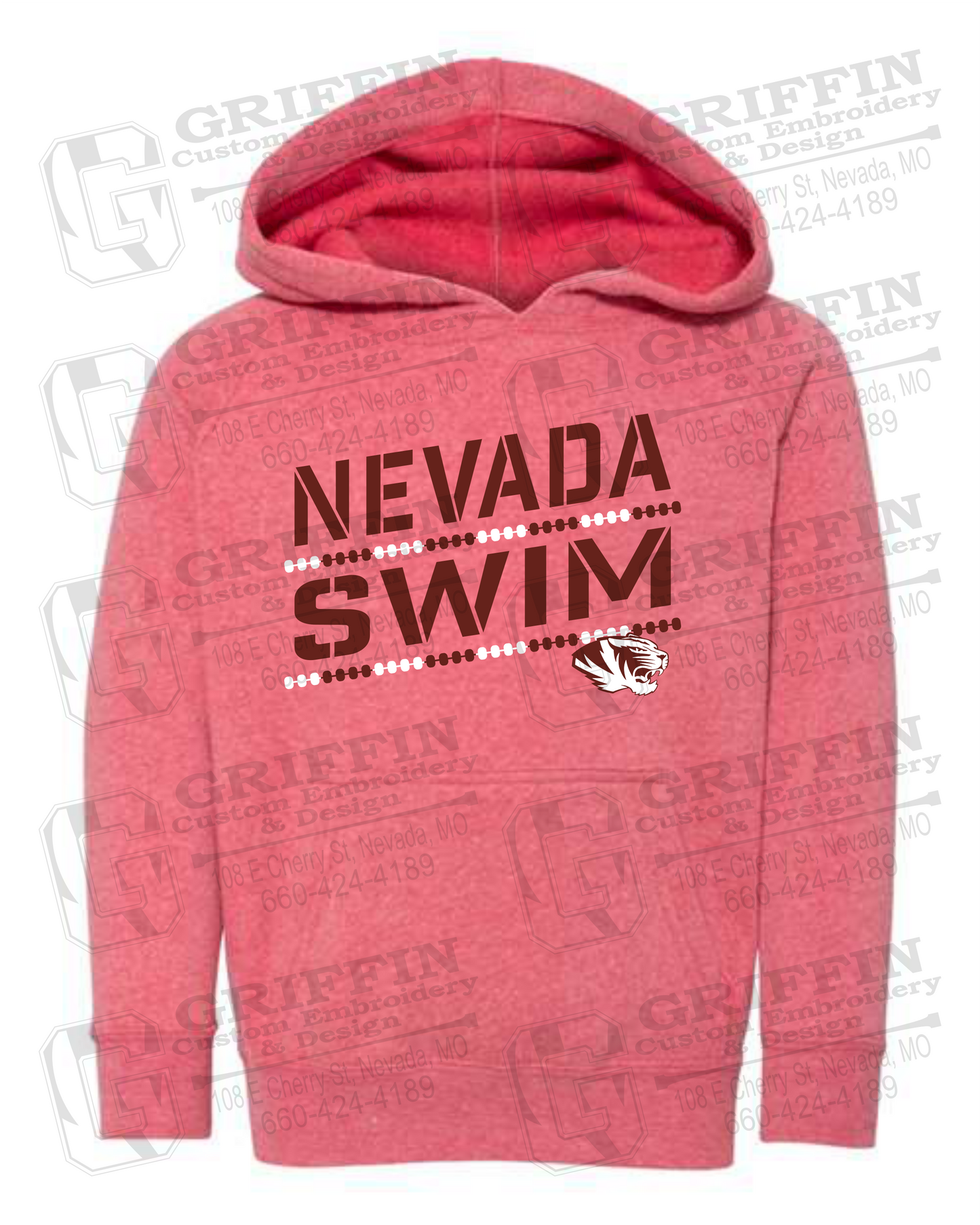 Toddler Hoodie - Swimming - Nevada Tigers 25-O