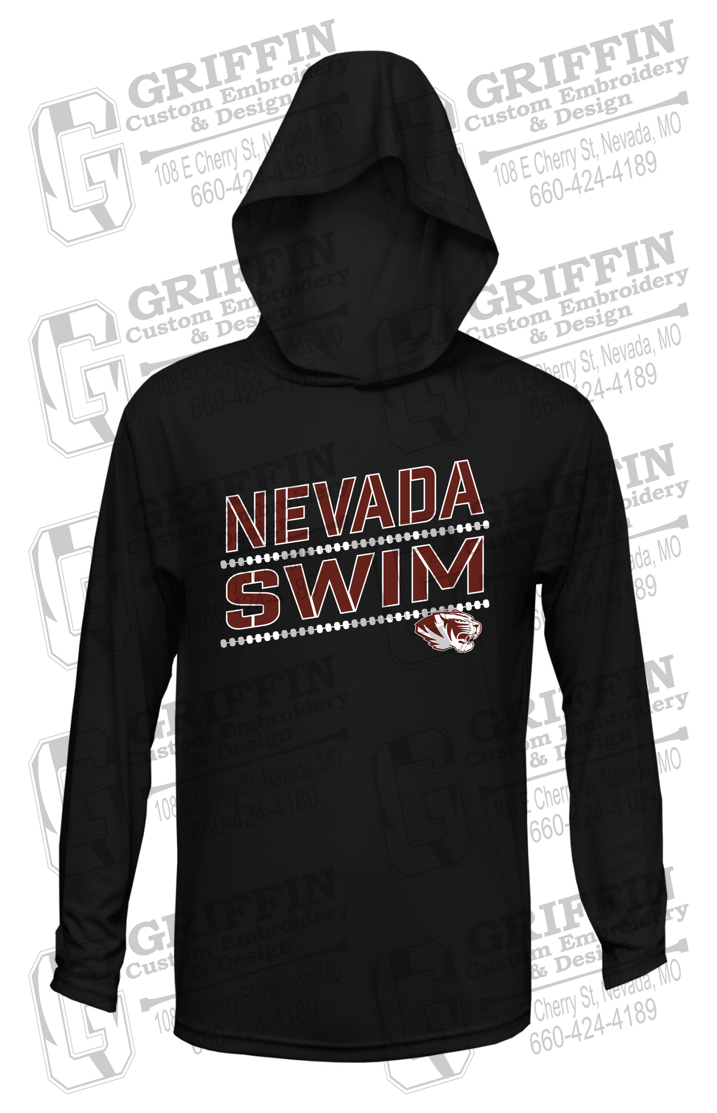 Dry-Fit T-Shirt Hoodie - Swimming - Nevada Tigers 25-O