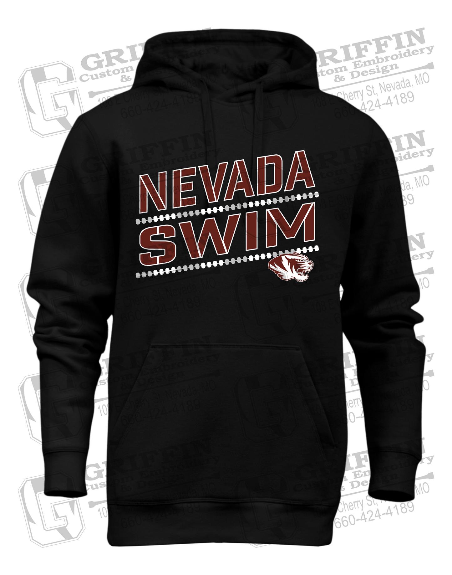 Heavyweight Fleece Hoodie - Swimming - Nevada Tigers 25-O