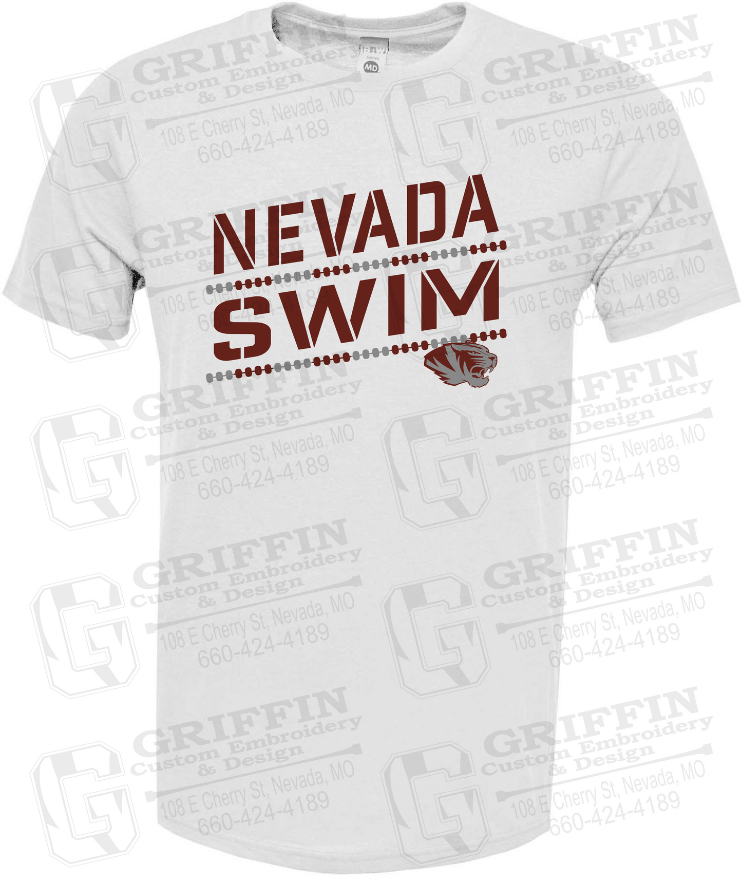 Soft-Tek Short Sleeve T-Shirt - Swimming - Nevada Tigers 25-O