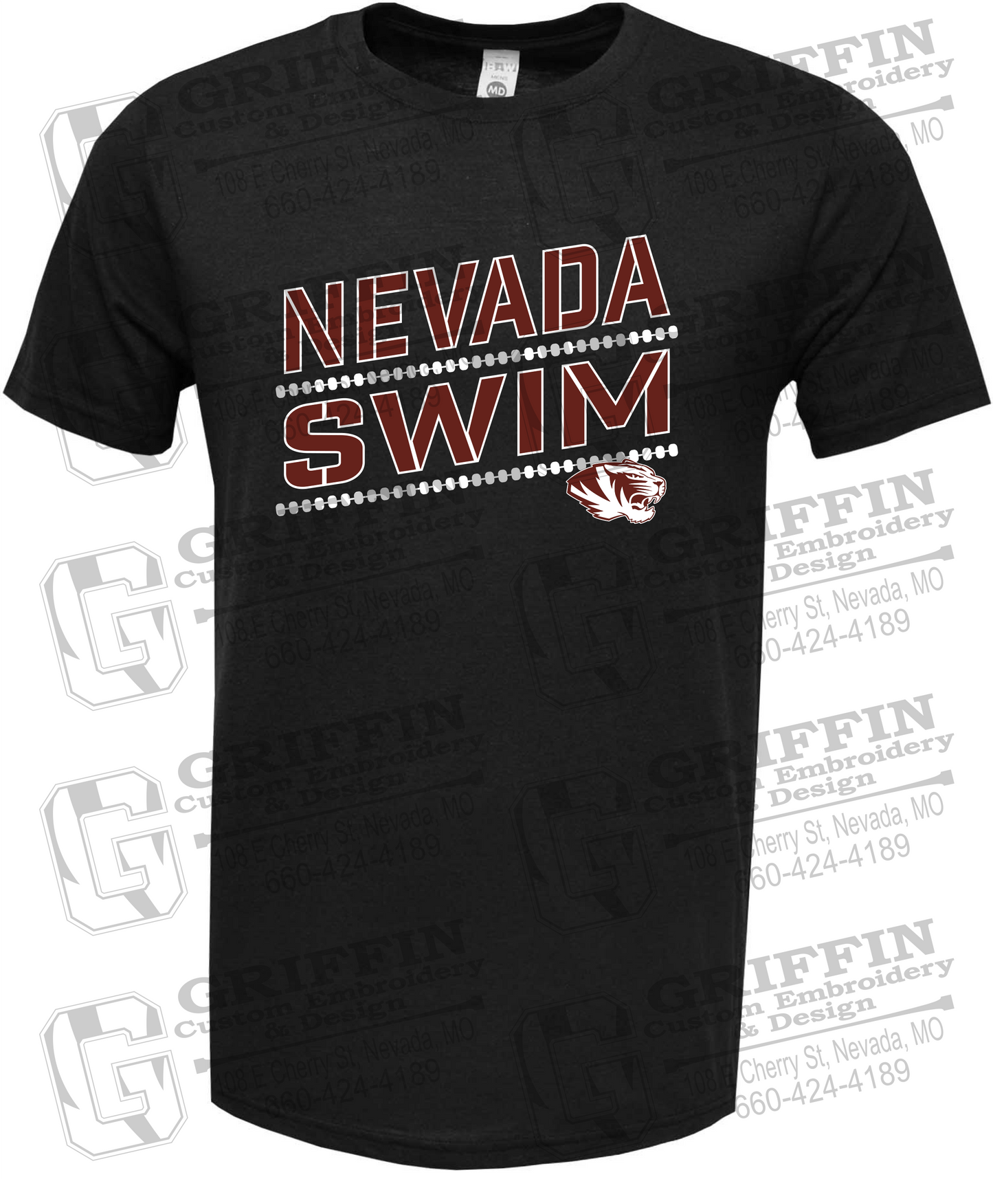 Soft-Tek Short Sleeve T-Shirt - Swimming - Nevada Tigers 25-O
