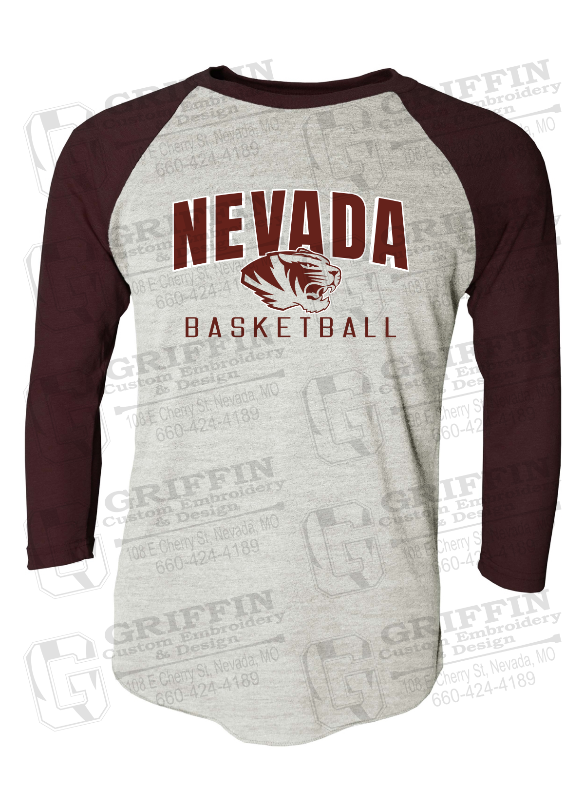 Tri-Blend Raglan Sleeve T-Shirt - Basketball - Nevada Tigers 25-T