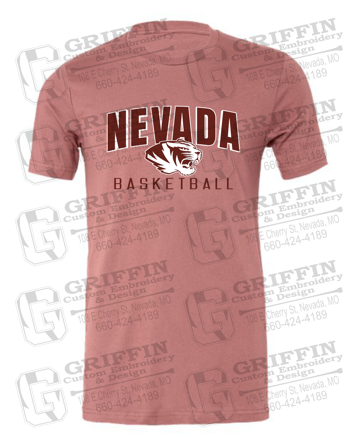 Cotton Short Sleeve T-Shirt - Basketball - Nevada Tigers 25-T