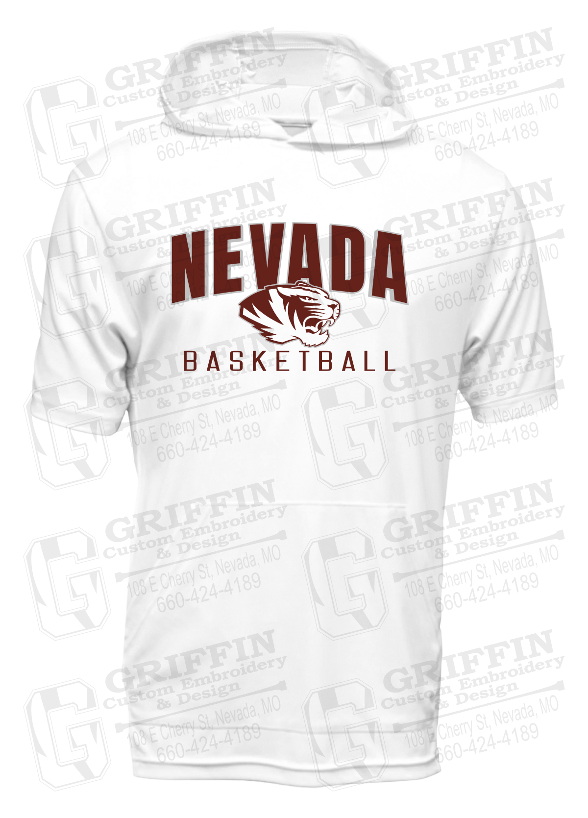 Dry-Fit Short Sleeve T-Shirt Hoodie - Basketball - Nevada Tigers 25-T