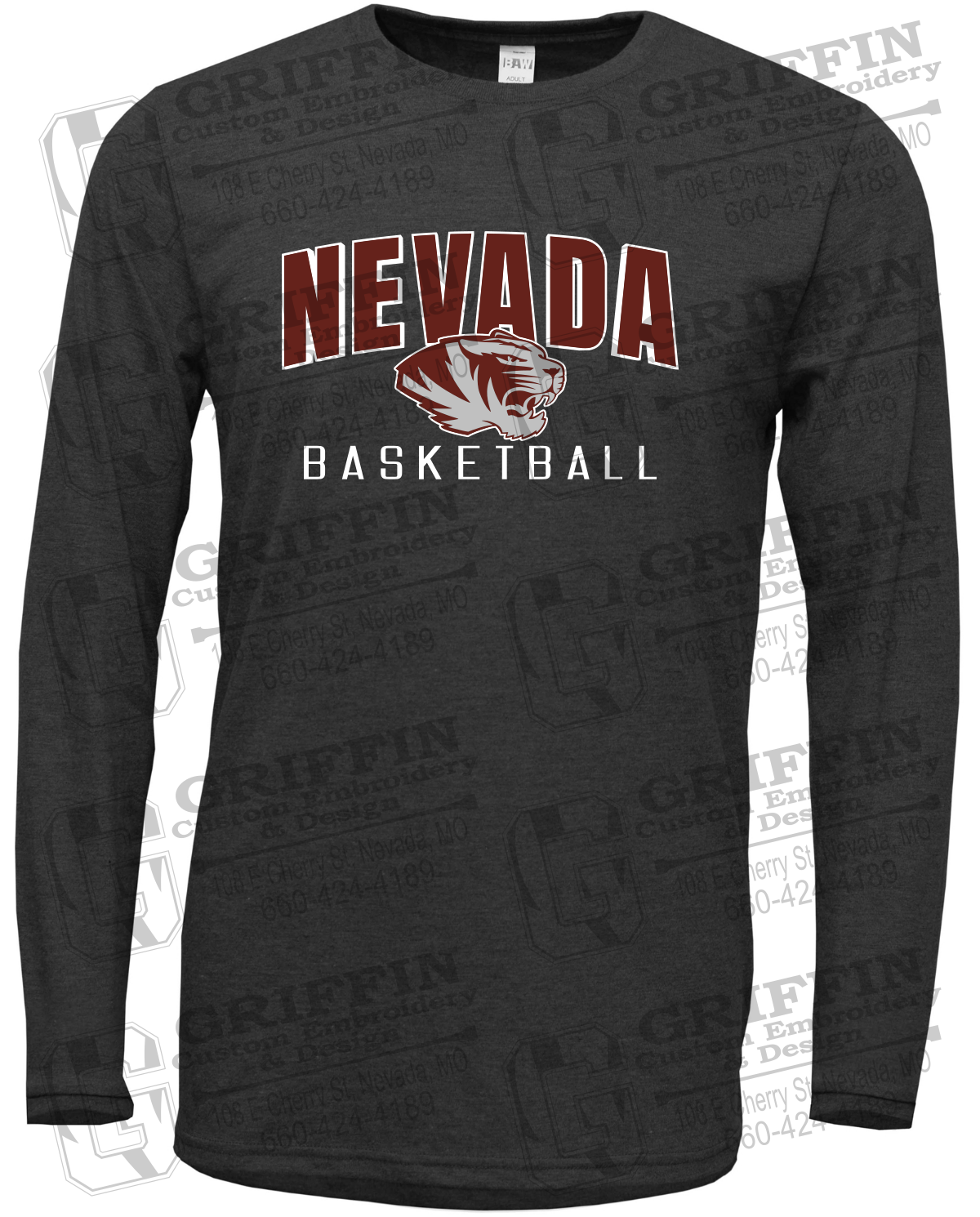 Soft-Tek Long Sleeve T-Shirt - Basketball - Nevada Tigers 25-T