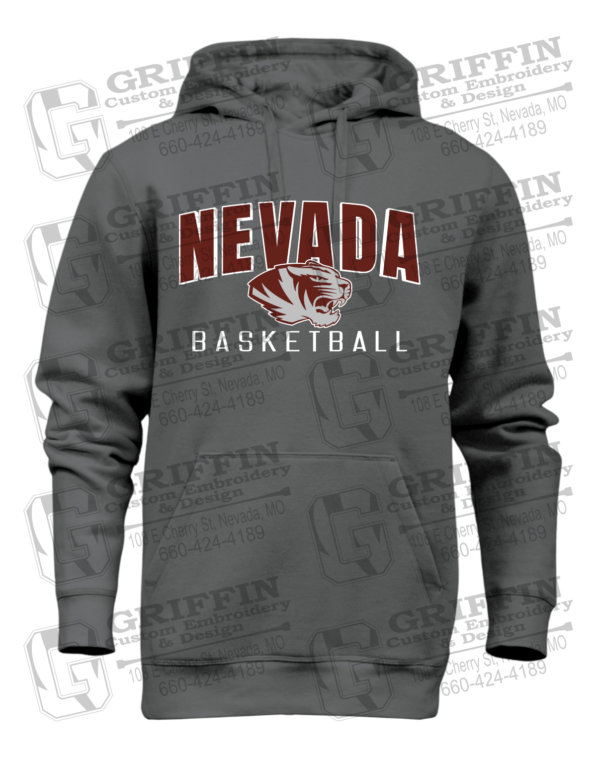 Heavyweight Fleece Hoodie - Basketball - Nevada Tigers 25-T