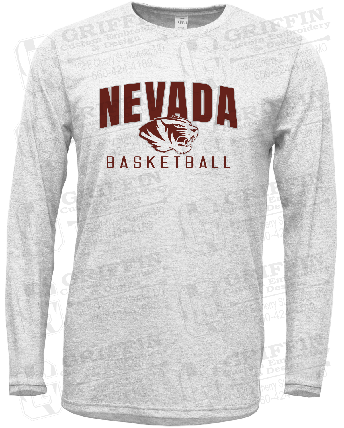 Soft-Tek Long Sleeve T-Shirt - Basketball - Nevada Tigers 25-T