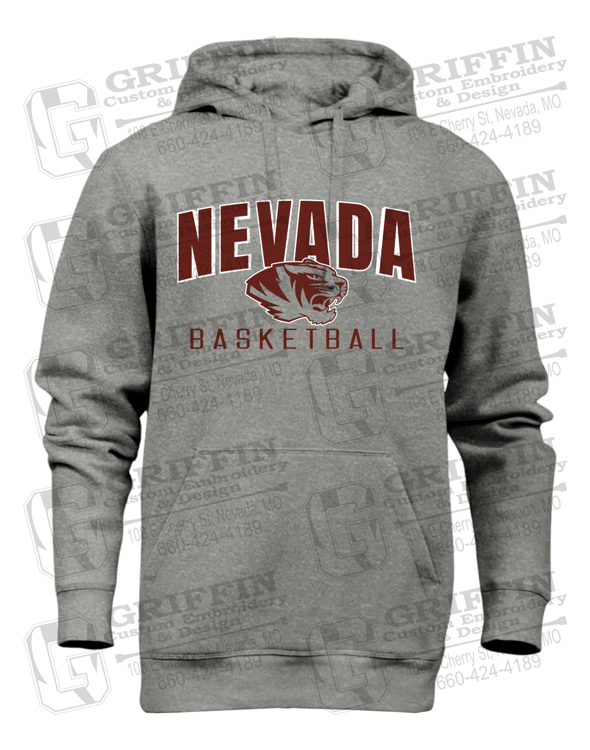Heavyweight Fleece Hoodie - Basketball - Nevada Tigers 25-T