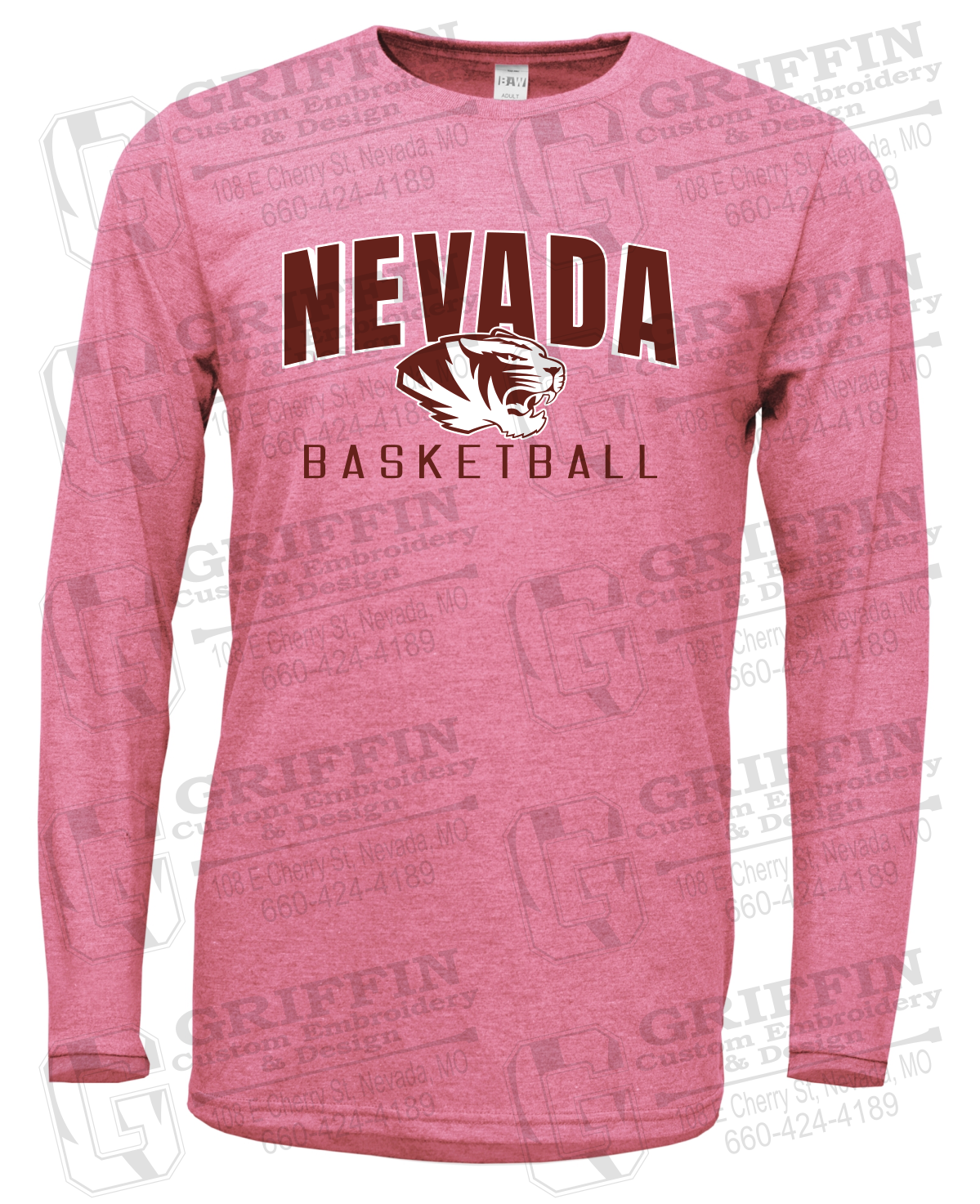 Soft-Tek Long Sleeve T-Shirt - Basketball - Nevada Tigers 25-T