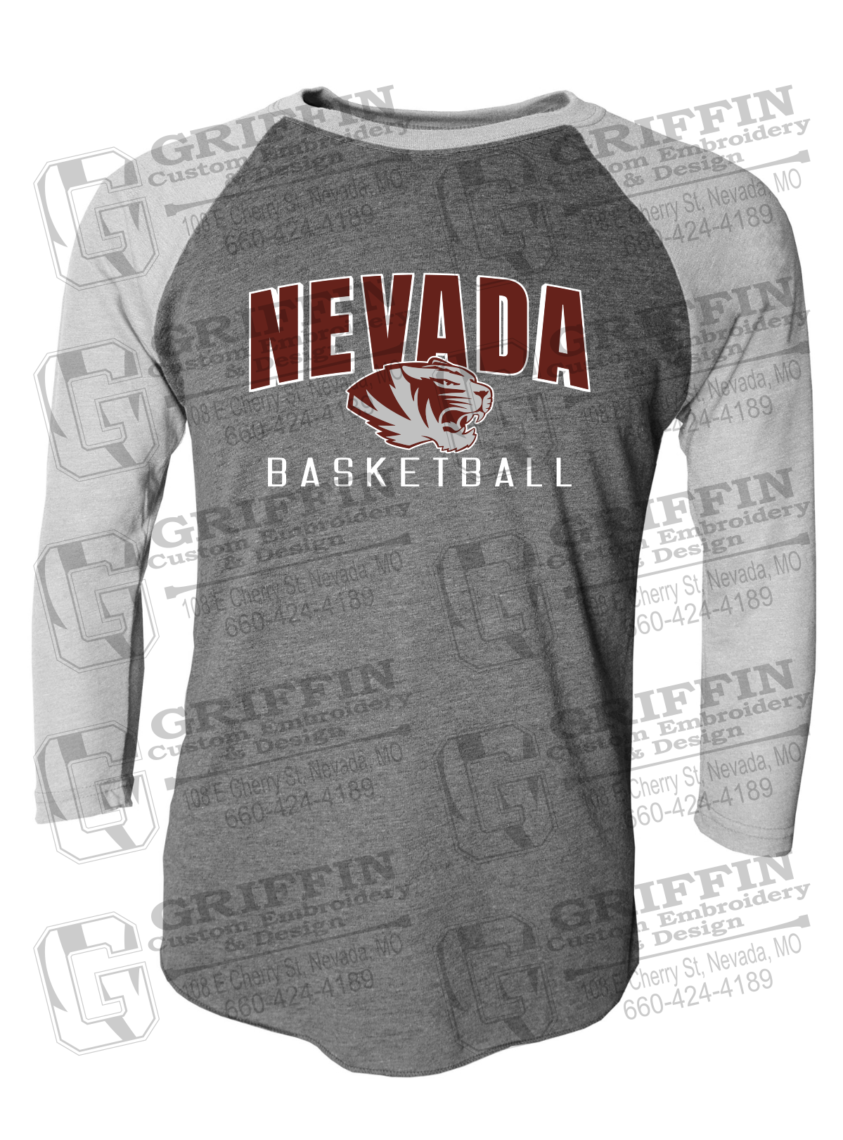 Tri-Blend Raglan Sleeve T-Shirt - Basketball - Nevada Tigers 25-T