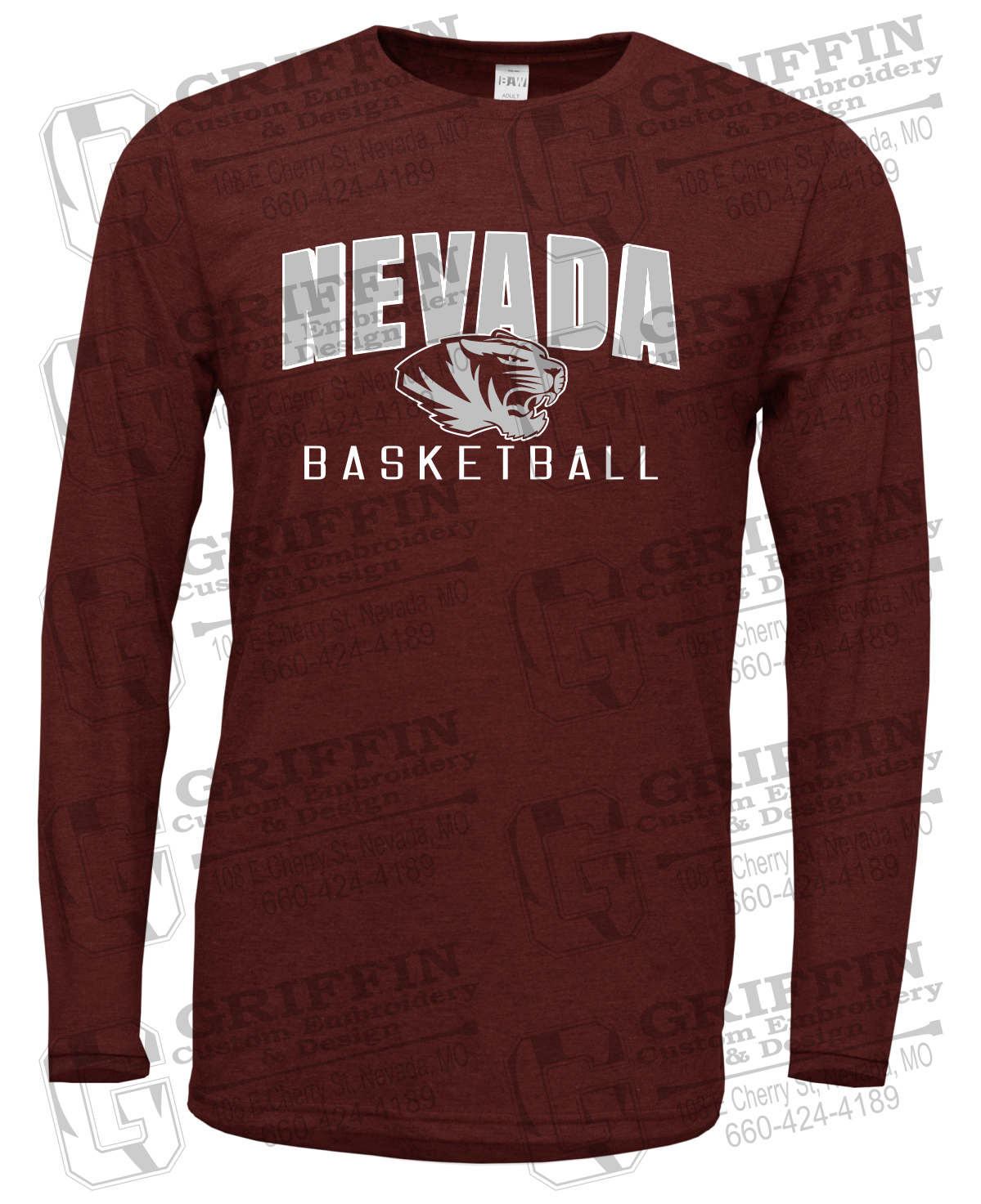 Soft-Tek Long Sleeve T-Shirt - Basketball - Nevada Tigers 25-T