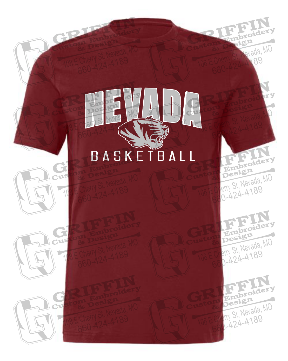 Cotton Short Sleeve T-Shirt - Basketball - Nevada Tigers 25-T