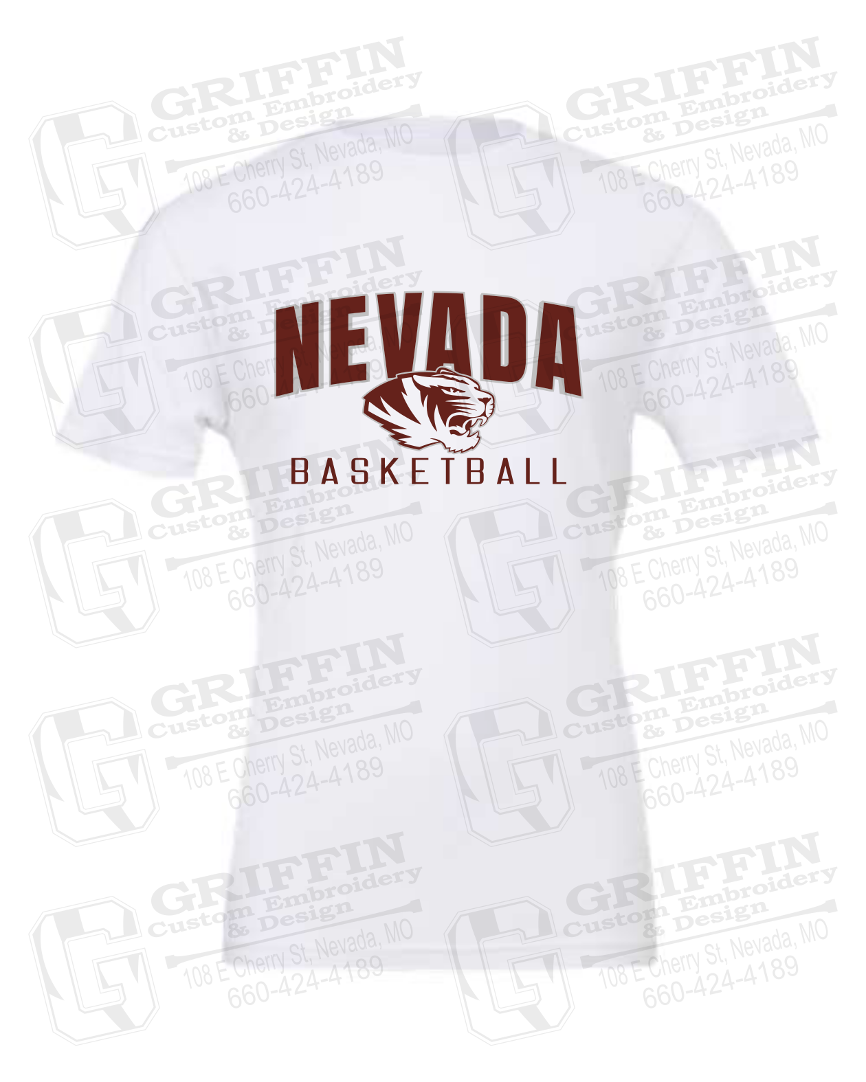 Cotton Short Sleeve T-Shirt - Basketball - Nevada Tigers 25-T
