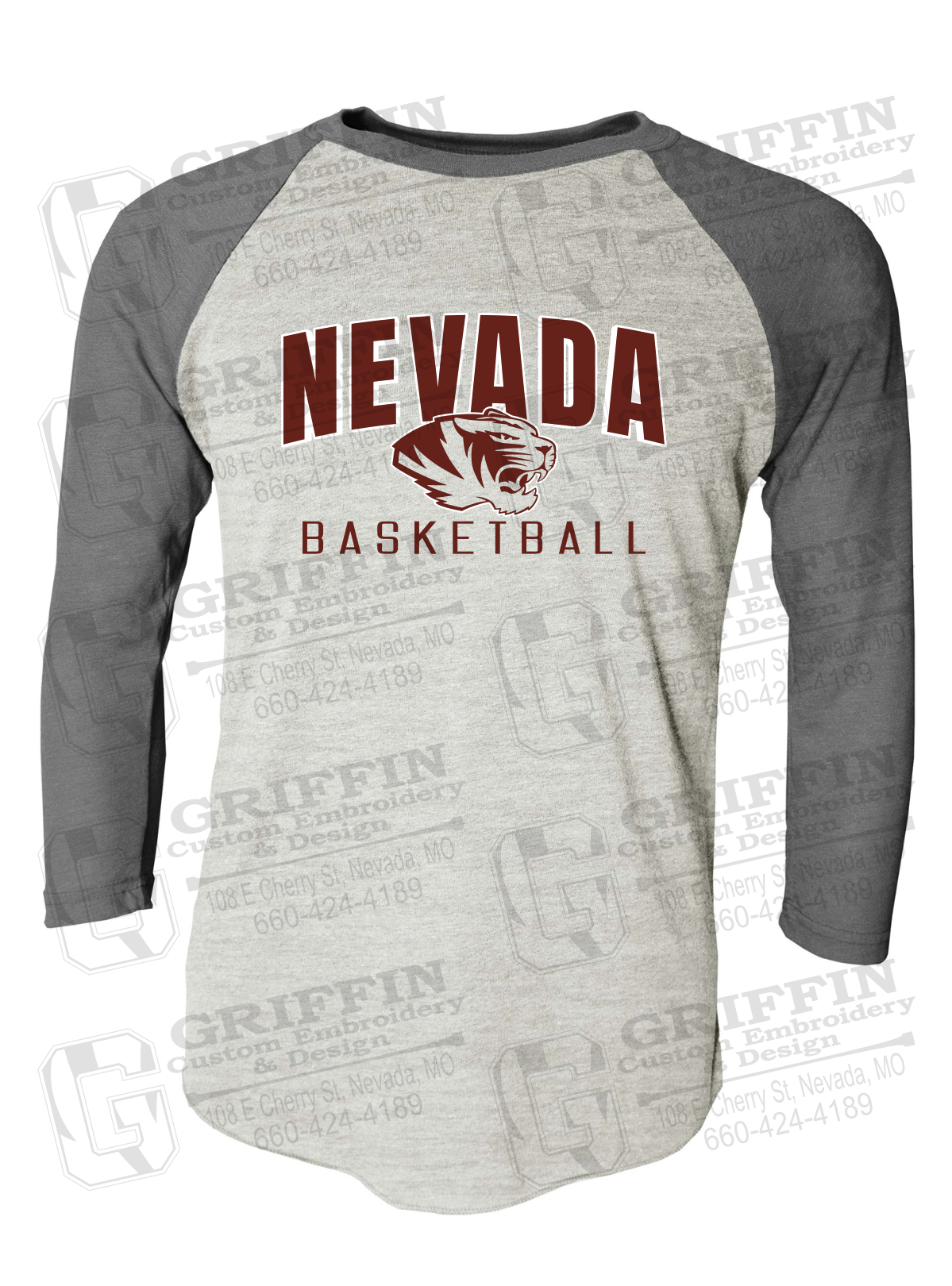 Tri-Blend Raglan Sleeve T-Shirt - Basketball - Nevada Tigers 25-T