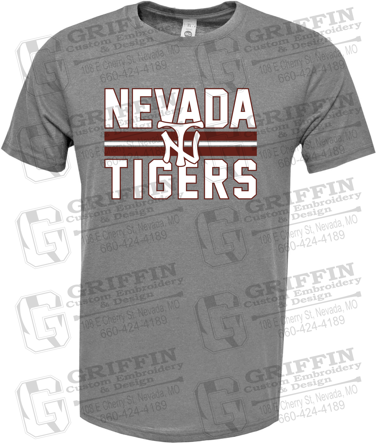 Soft-Tek Short Sleeve T-Shirt - Baseball - Nevada Tigers 25-U