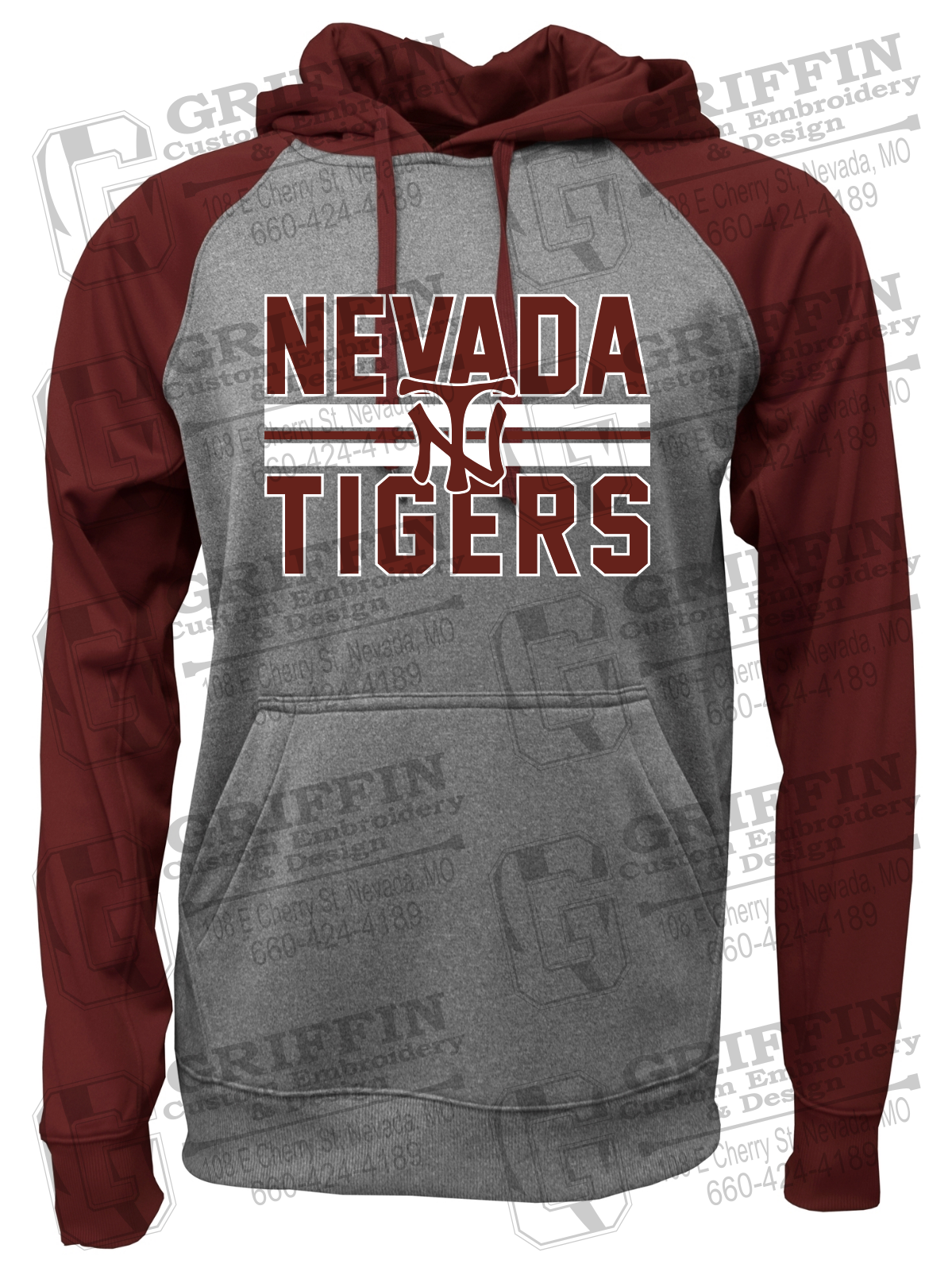 Performance Fleece Raglan Hoodie - Softball - Nevada Tigers 25-U