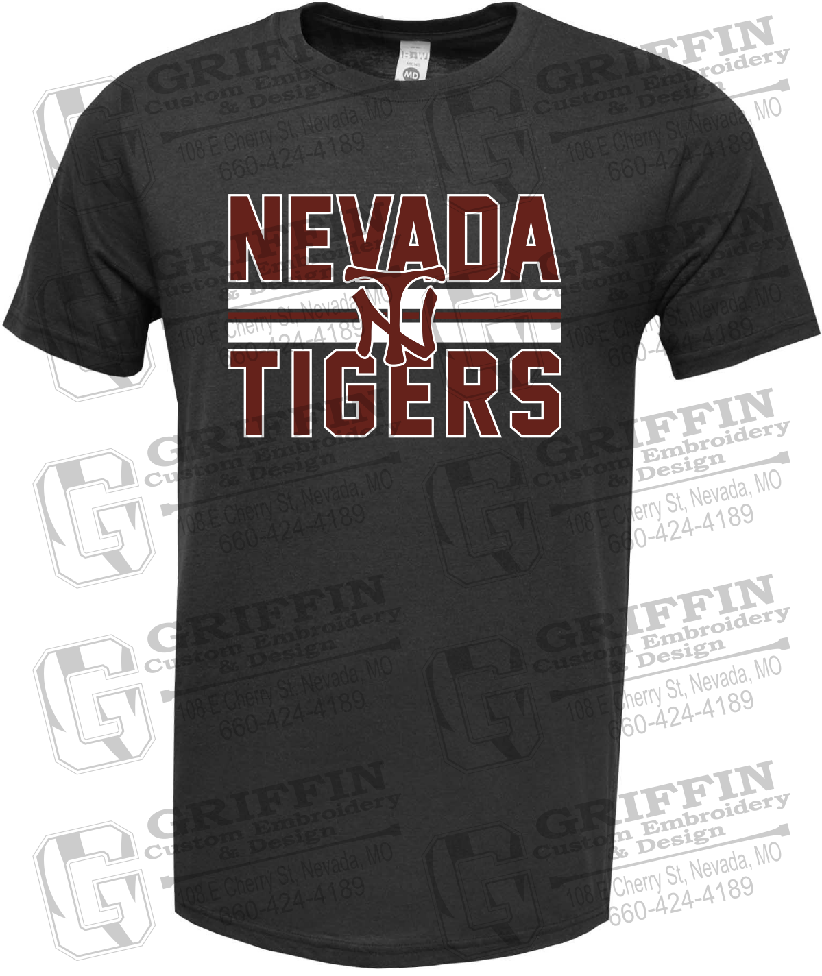 Soft-Tek Short Sleeve T-Shirt - Baseball - Nevada Tigers 25-U