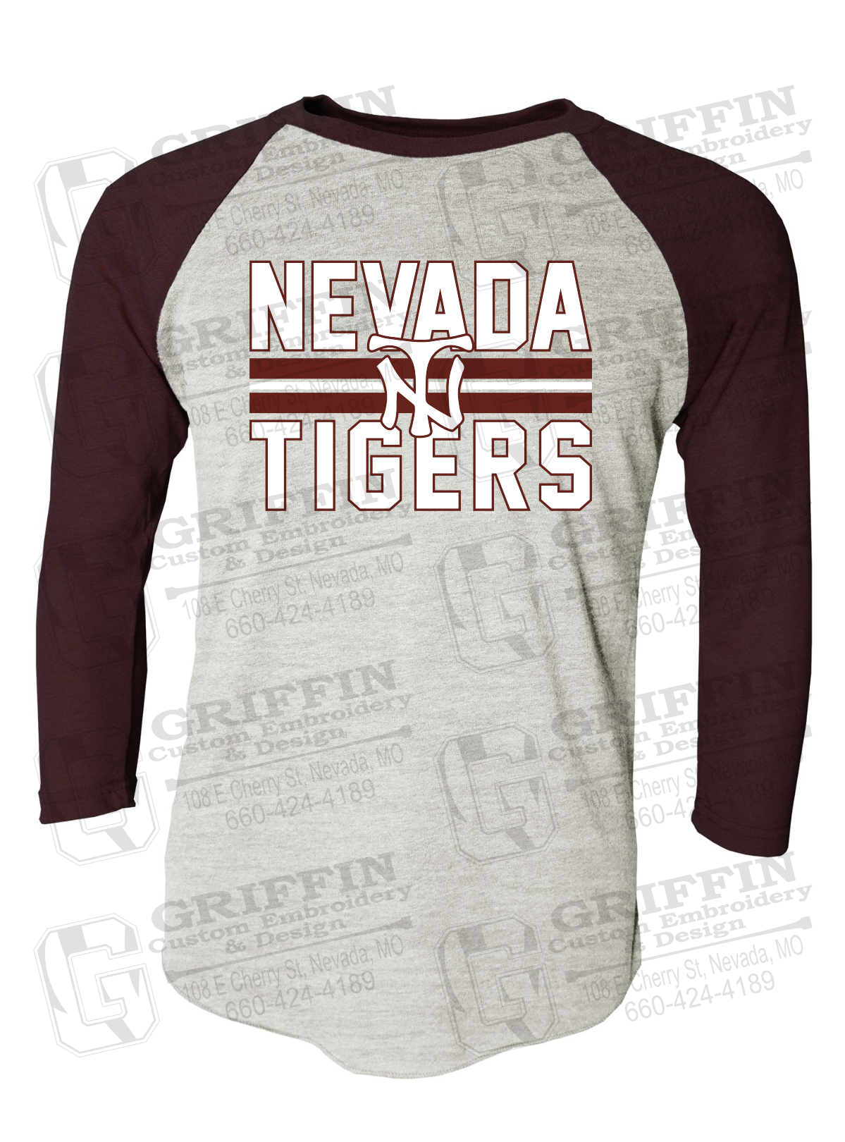 Tri-Blend Raglan Sleeve T-Shirt - Softball - Nevada Tigers 25-U
