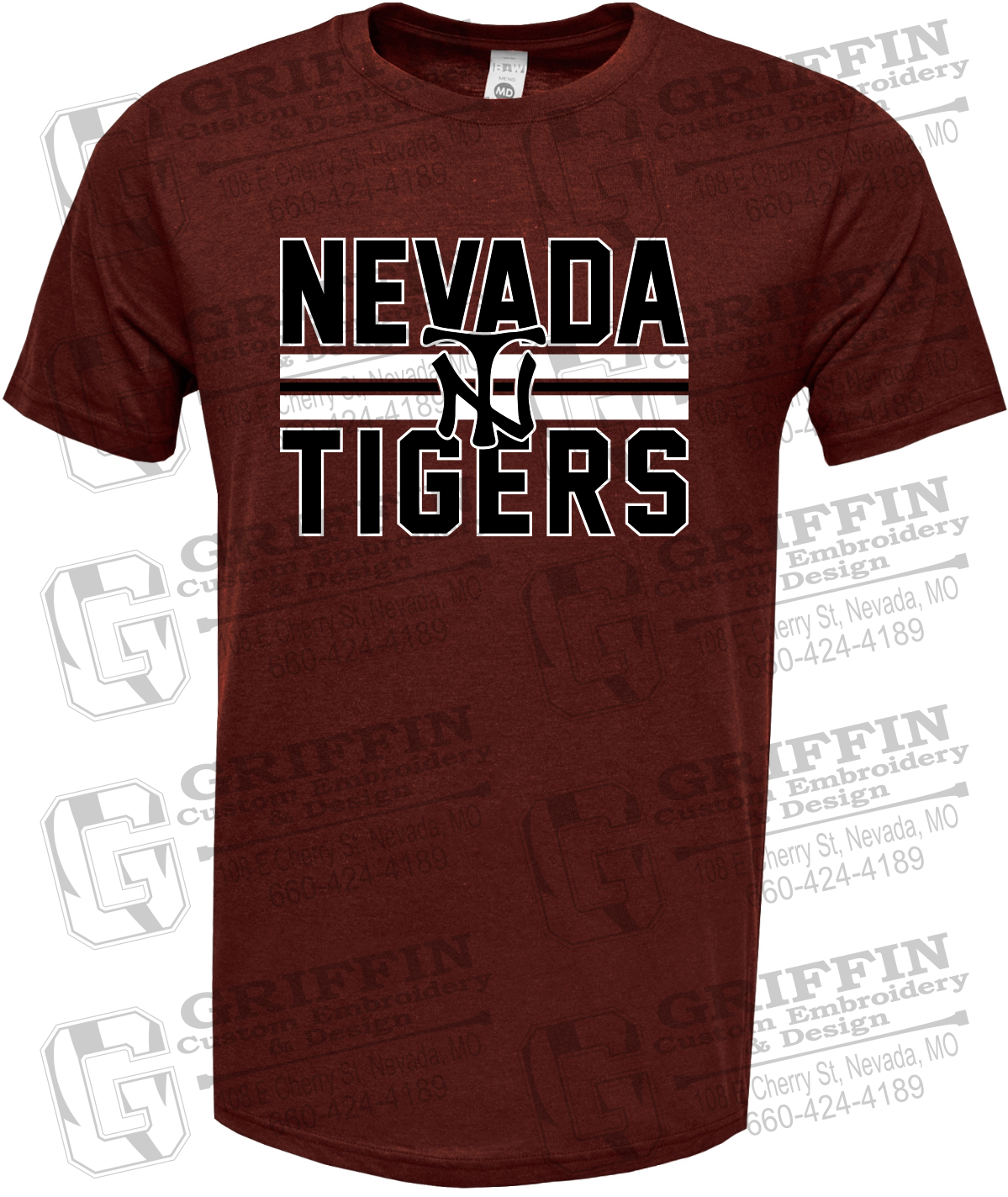 Soft-Tek Short Sleeve T-Shirt - Baseball - Nevada Tigers 25-U