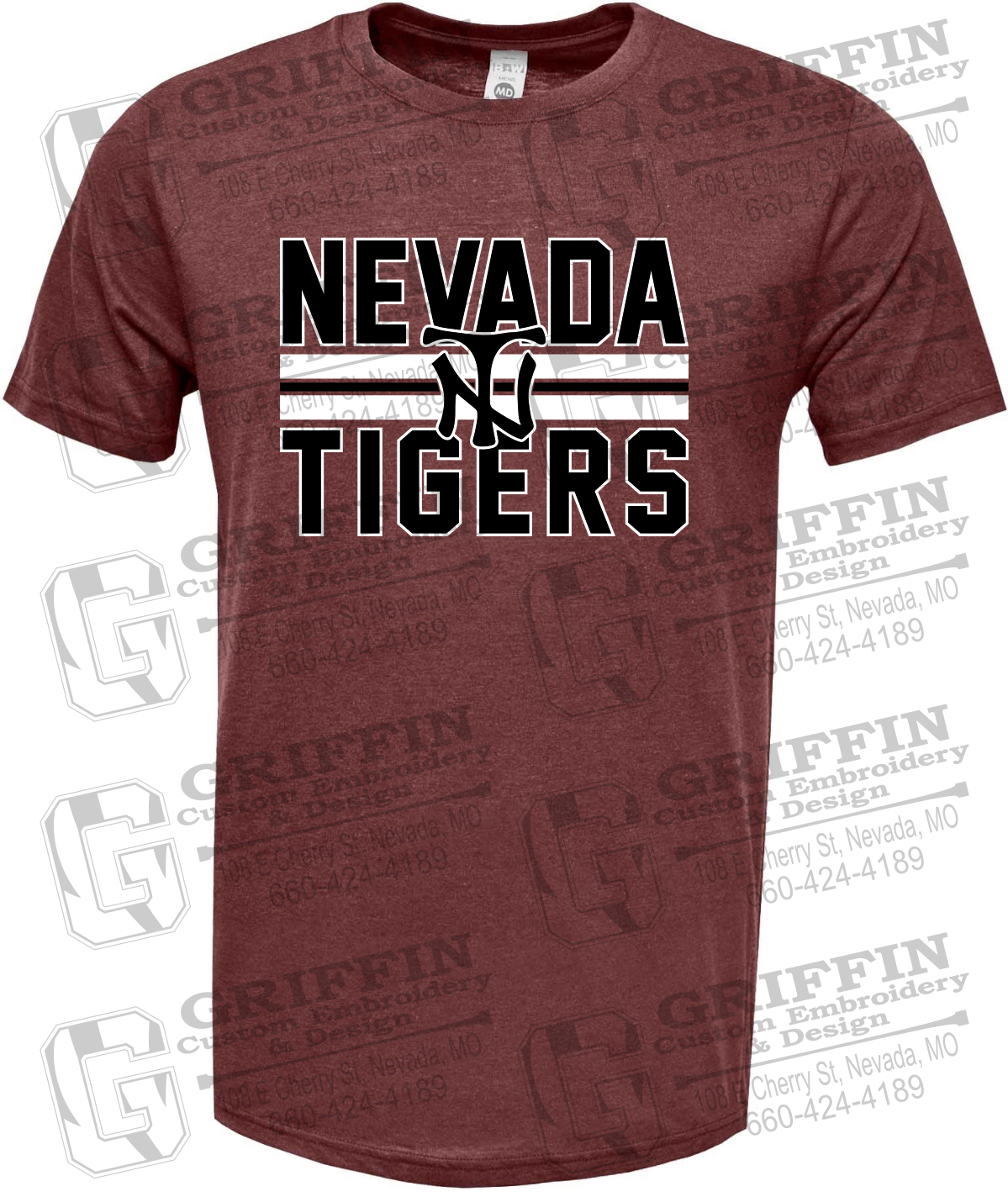 Soft-Tek Short Sleeve T-Shirt - Baseball - Nevada Tigers 25-U
