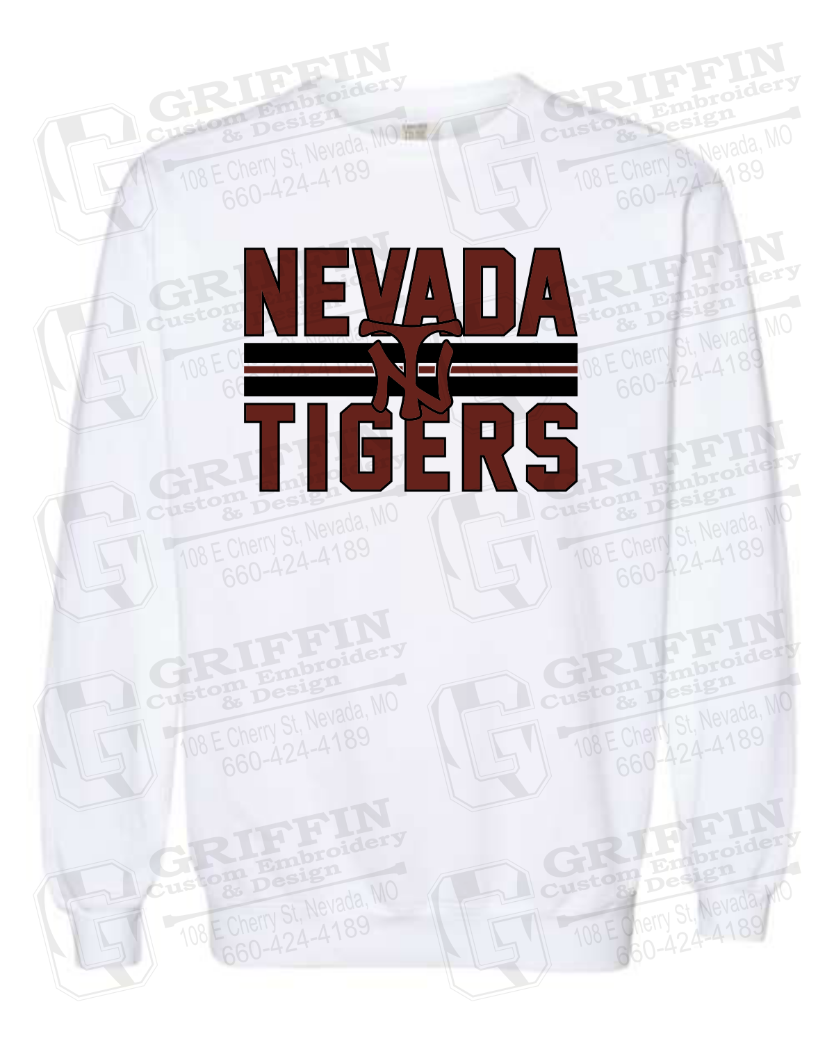 Comfort Colors Crewneck Sweatshirt - Softball - Nevada Tigers 25-U