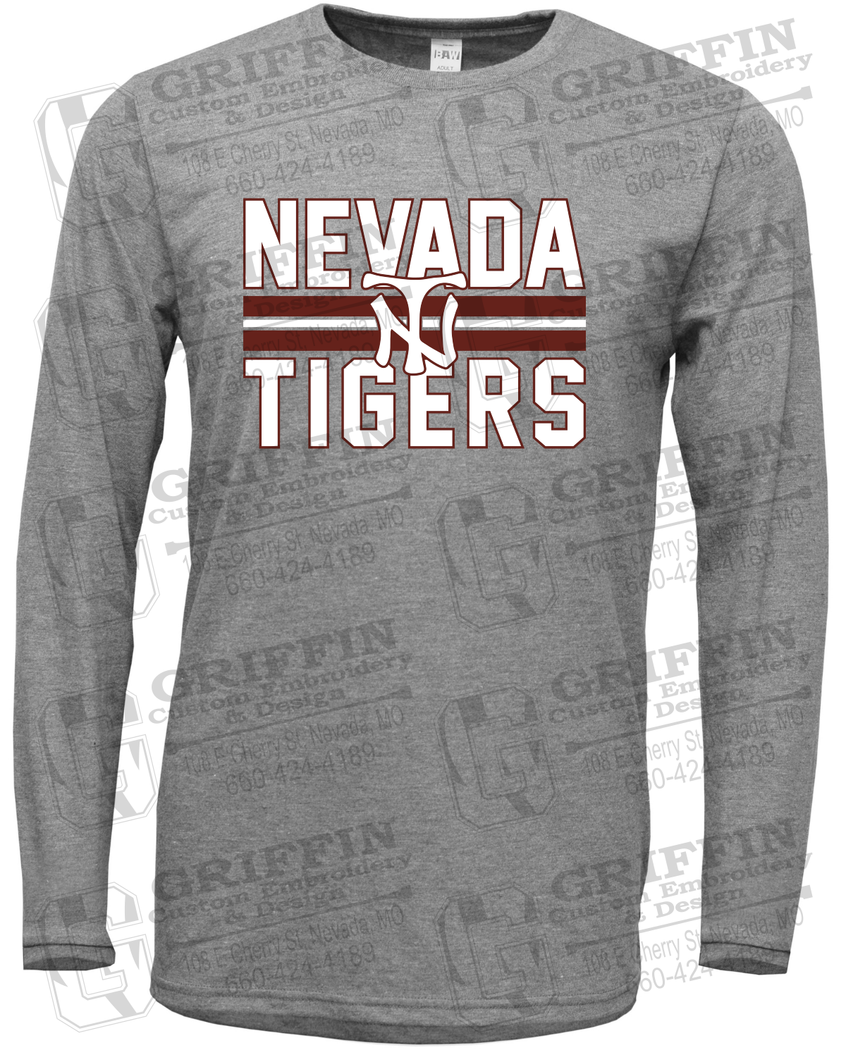 Soft-Tek Long Sleeve T-Shirt - Softball - Nevada Tigers 25-U