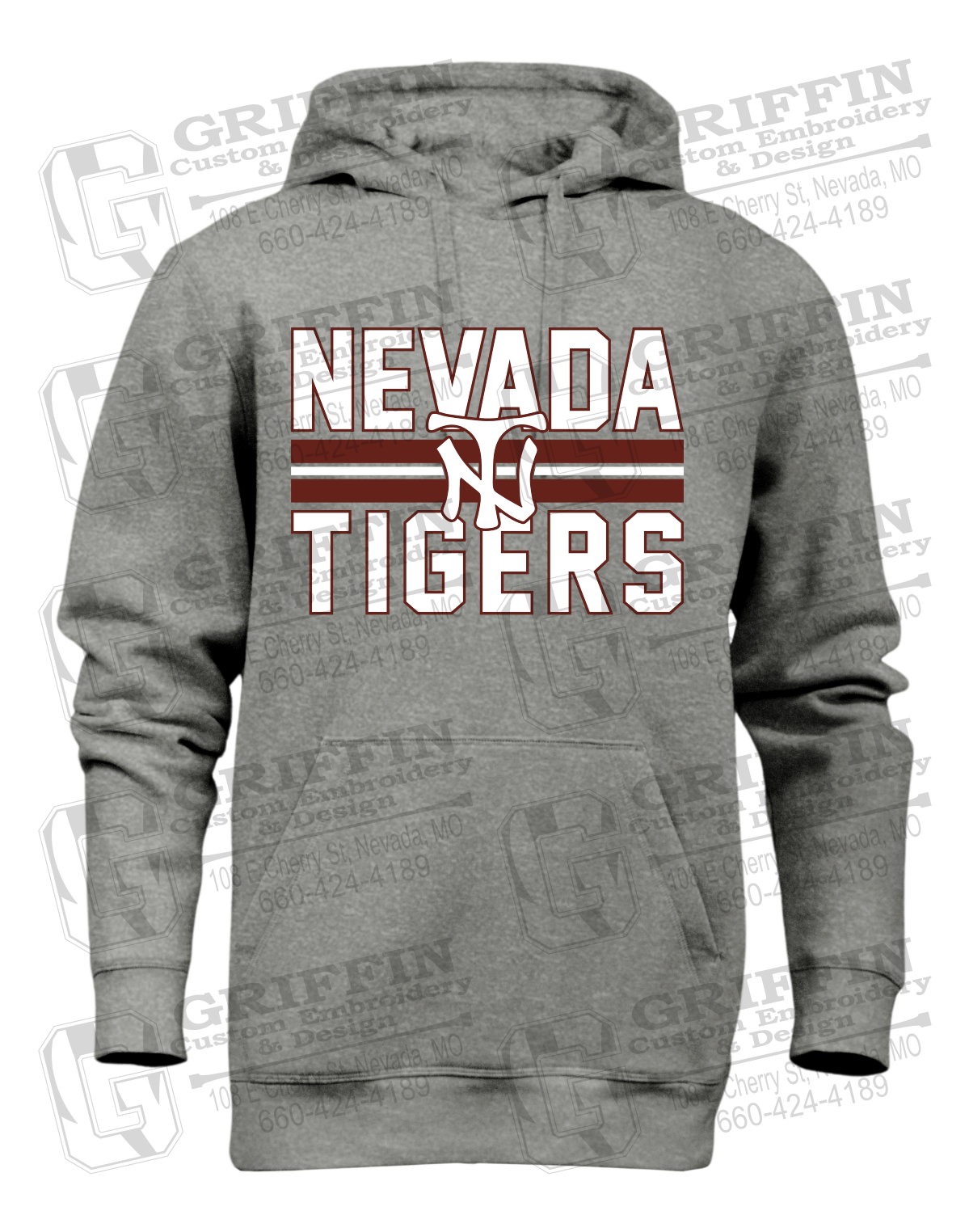 Heavyweight Fleece Hoodie - Baseball - Nevada Tigers 25-U