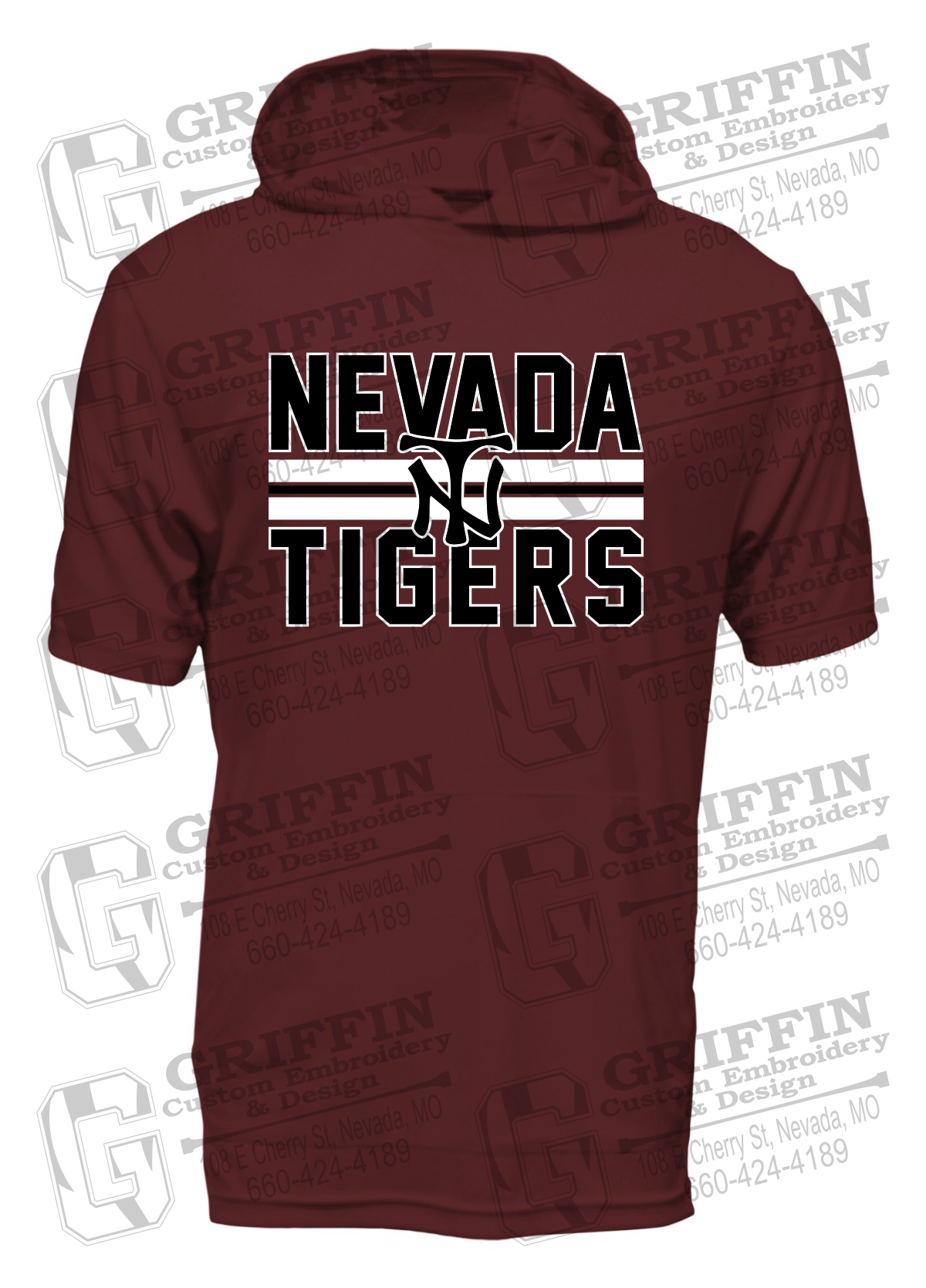 Dry-Fit Short Sleeve T-Shirt Hoodie - Softball - Nevada Tigers 25-U