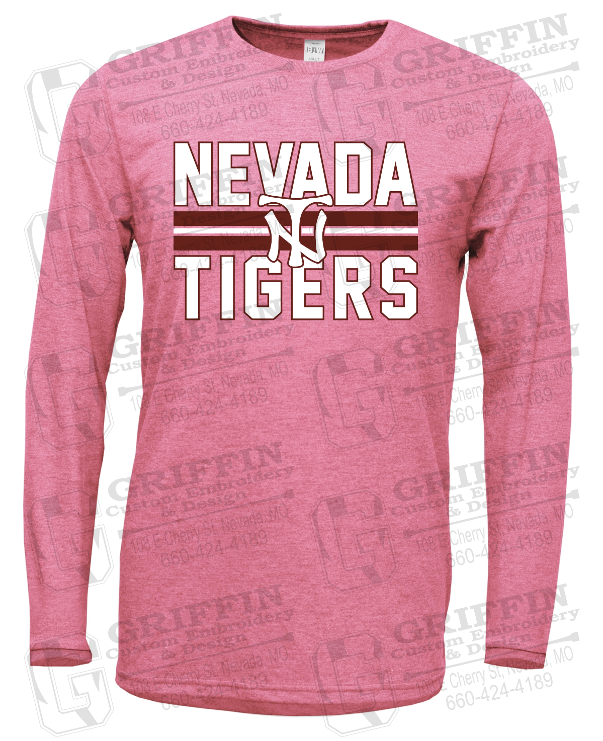 Soft-Tek Long Sleeve T-Shirt - Softball - Nevada Tigers 25-U