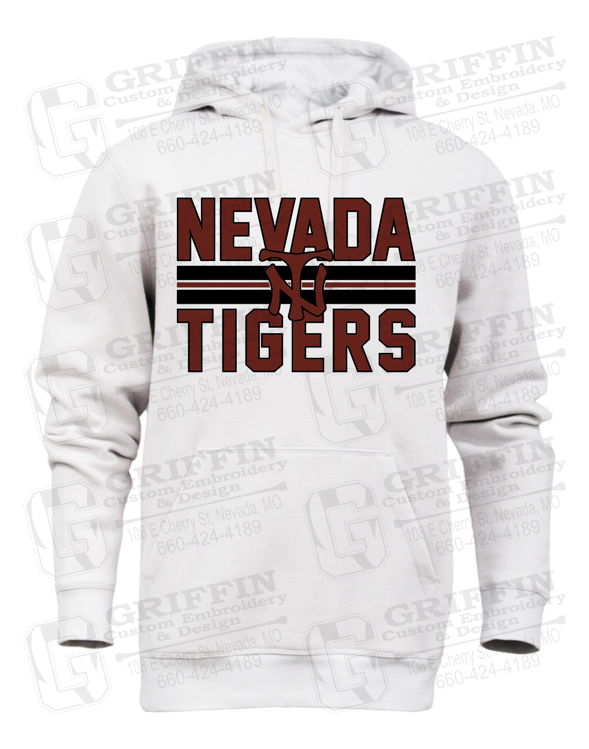 Heavyweight Fleece Hoodie - Baseball - Nevada Tigers 25-U