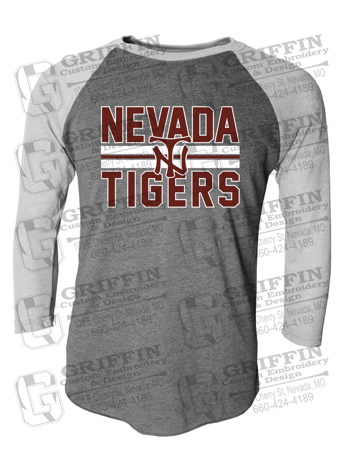 Tri-Blend Raglan Sleeve T-Shirt - Softball - Nevada Tigers 25-U