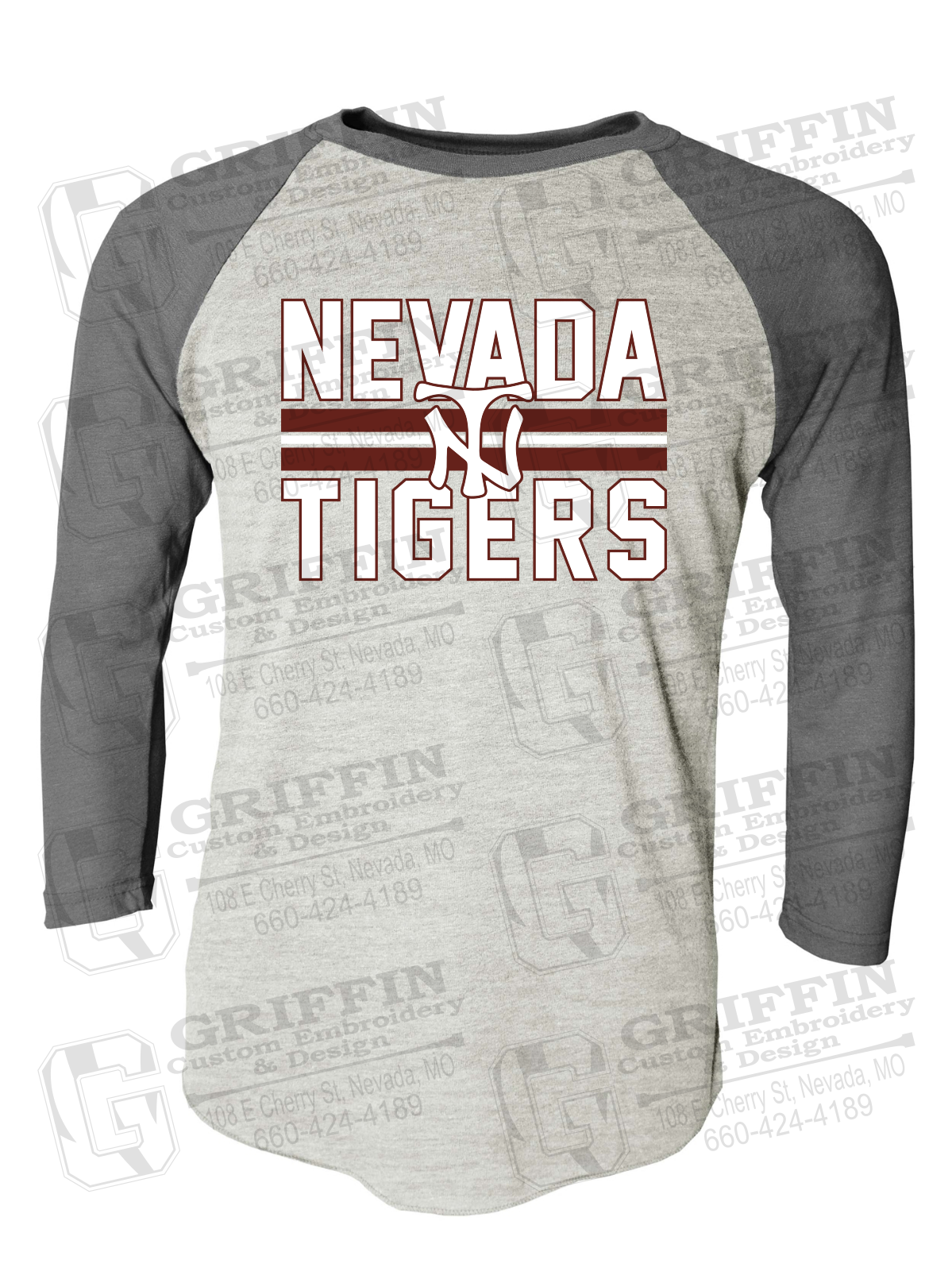 Tri-Blend Raglan Sleeve T-Shirt - Softball - Nevada Tigers 25-U