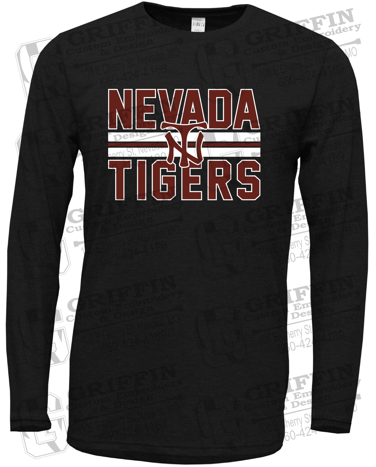 Soft-Tek Long Sleeve T-Shirt - Softball - Nevada Tigers 25-U