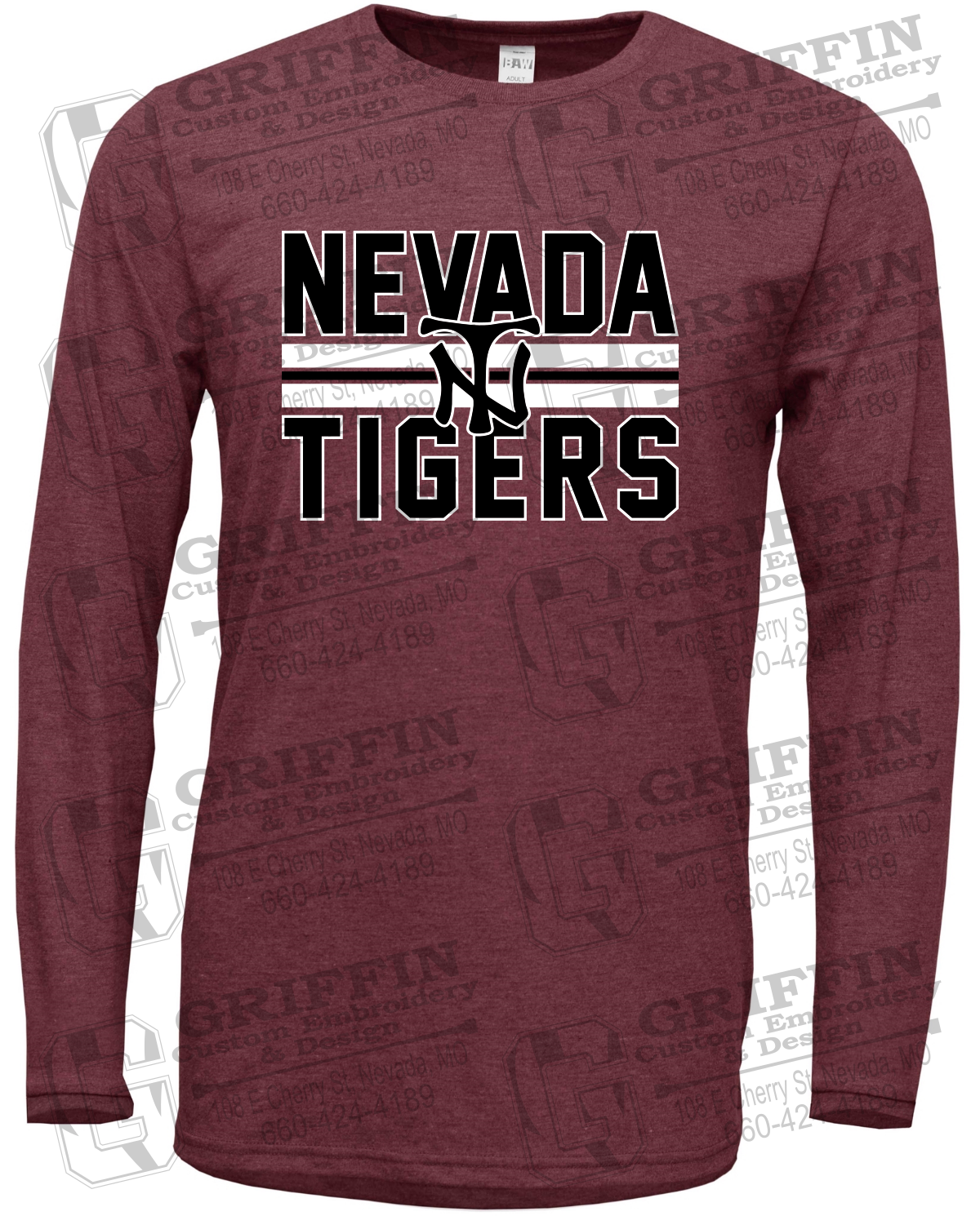 Soft-Tek Long Sleeve T-Shirt - Softball - Nevada Tigers 25-U
