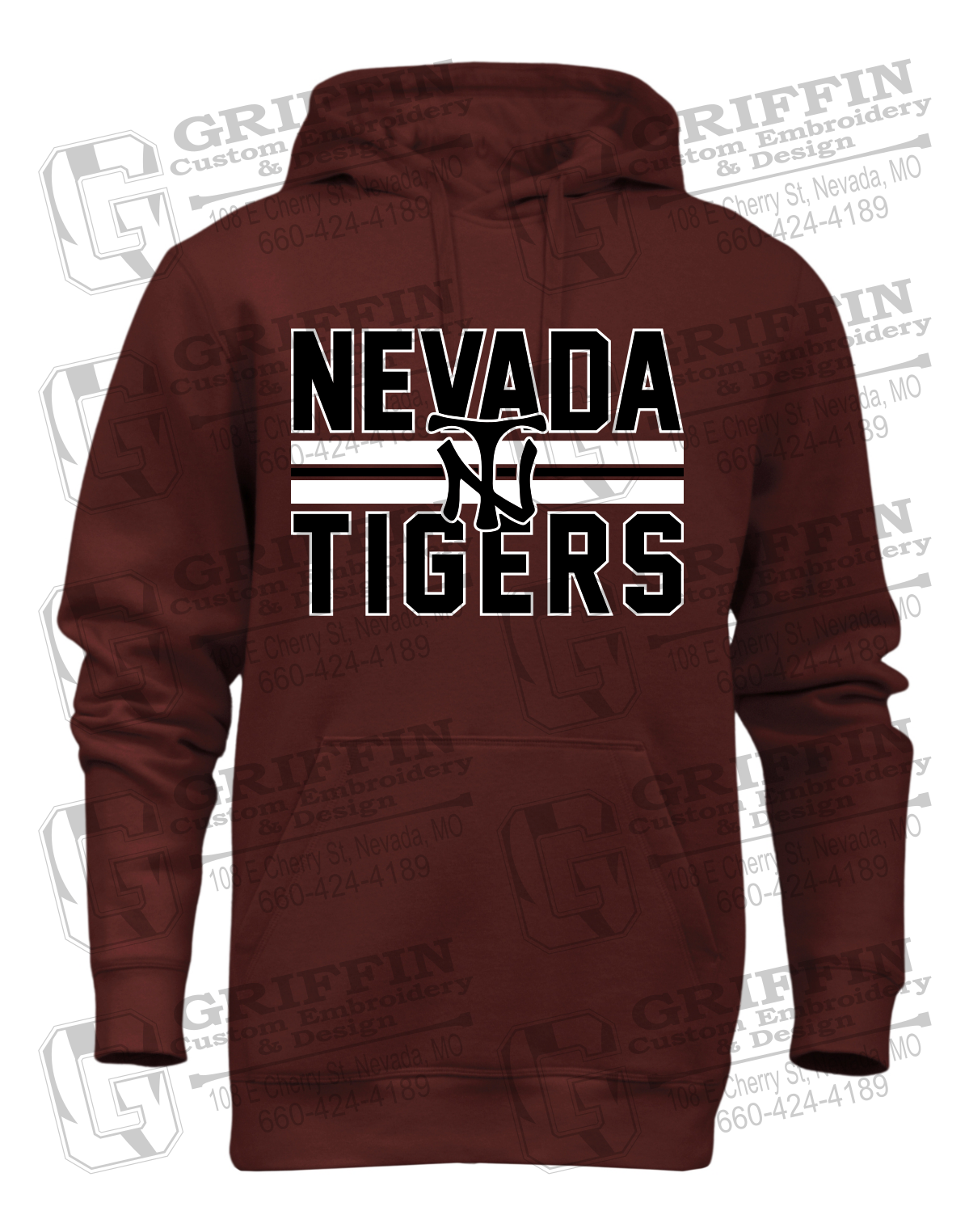 Heavyweight Fleece Hoodie - Baseball - Nevada Tigers 25-U