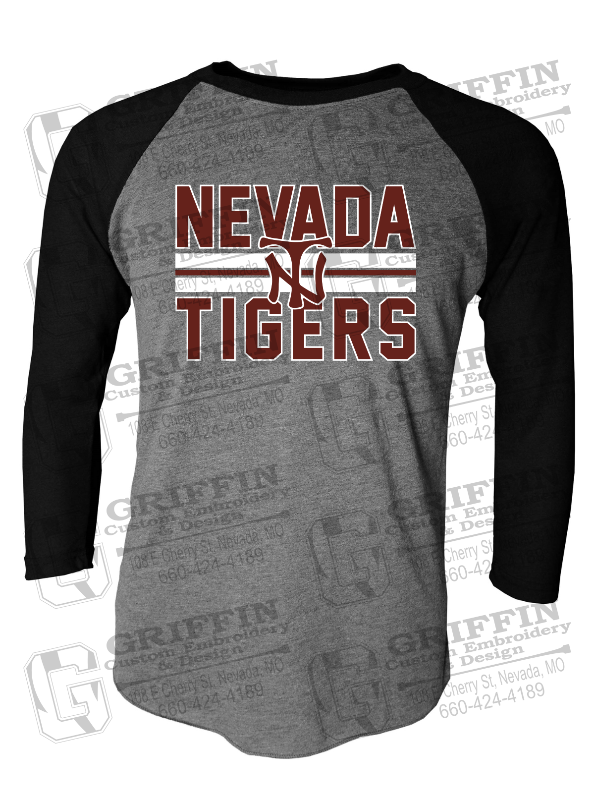 Tri-Blend Raglan Sleeve T-Shirt - Softball - Nevada Tigers 25-U