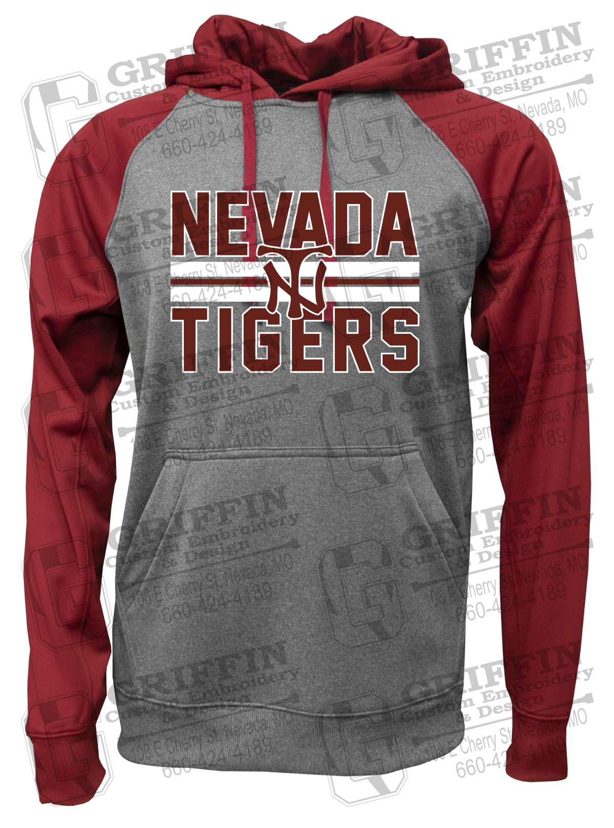 Performance Fleece Raglan Hoodie - Softball - Nevada Tigers 25-U