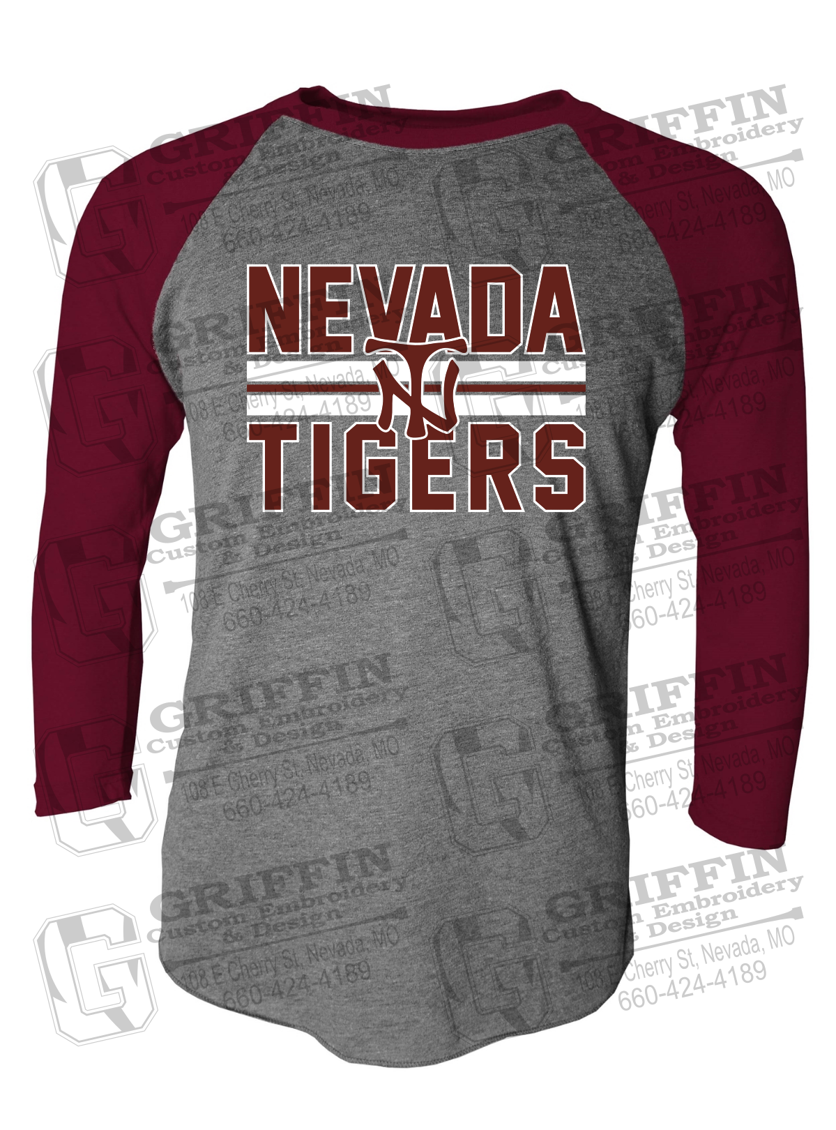 Tri-Blend Raglan Sleeve T-Shirt - Softball - Nevada Tigers 25-U