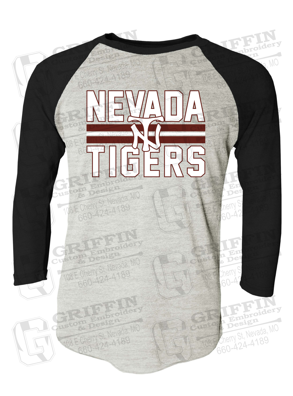 Tri-Blend Raglan Sleeve T-Shirt - Softball - Nevada Tigers 25-U