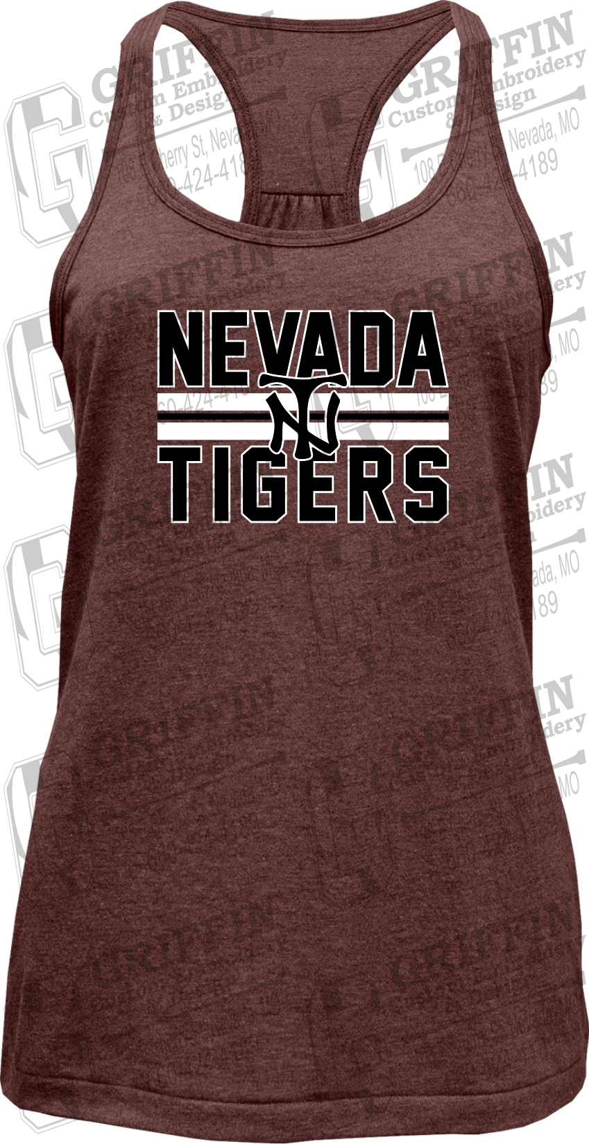 Womens Tri-Blend Tank Top - Softball - Nevada Tigers 25-U