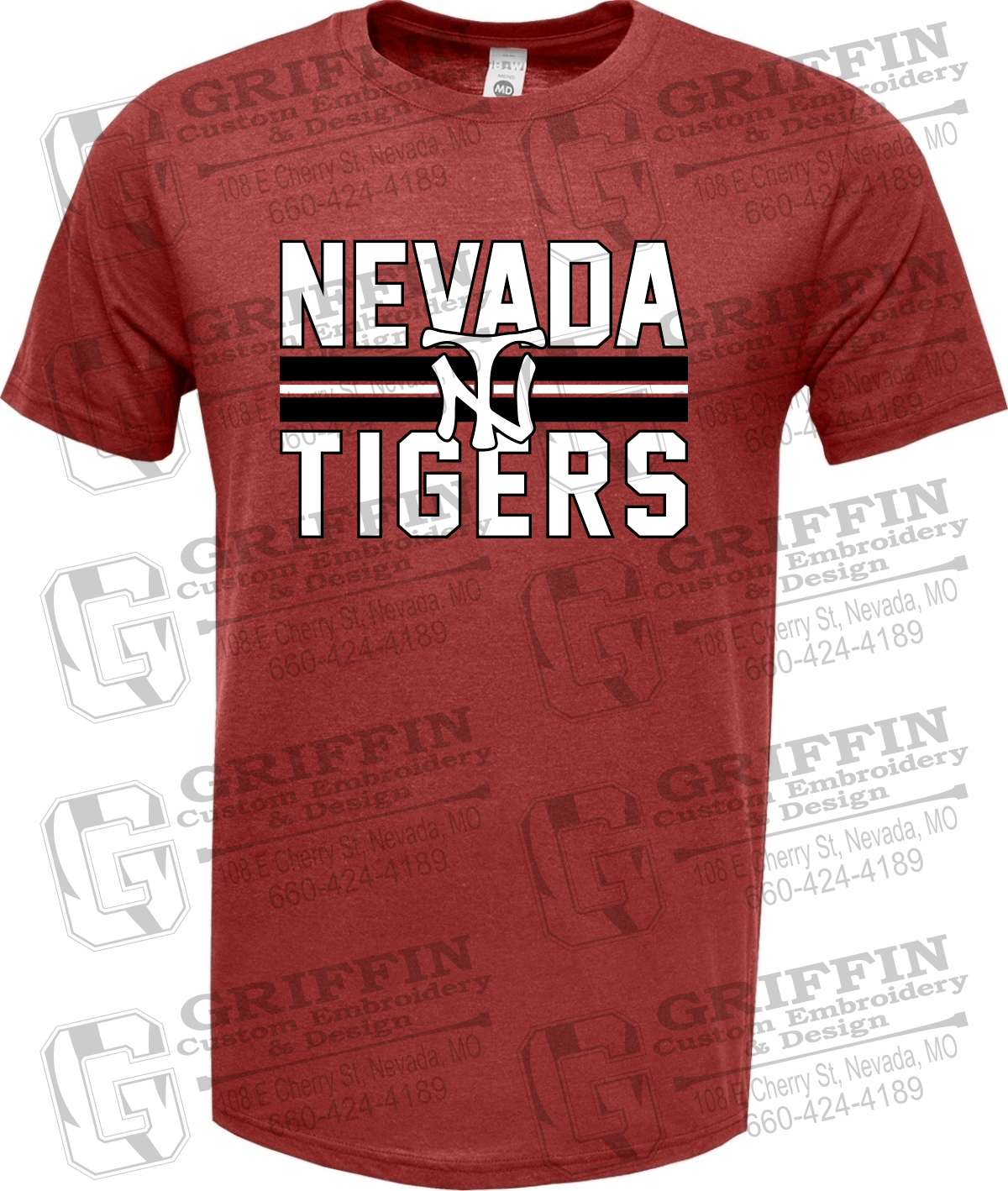 Soft-Tek Short Sleeve T-Shirt - Baseball - Nevada Tigers 25-U