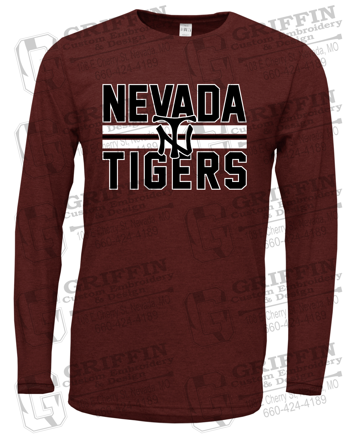 Soft-Tek Long Sleeve T-Shirt - Softball - Nevada Tigers 25-U