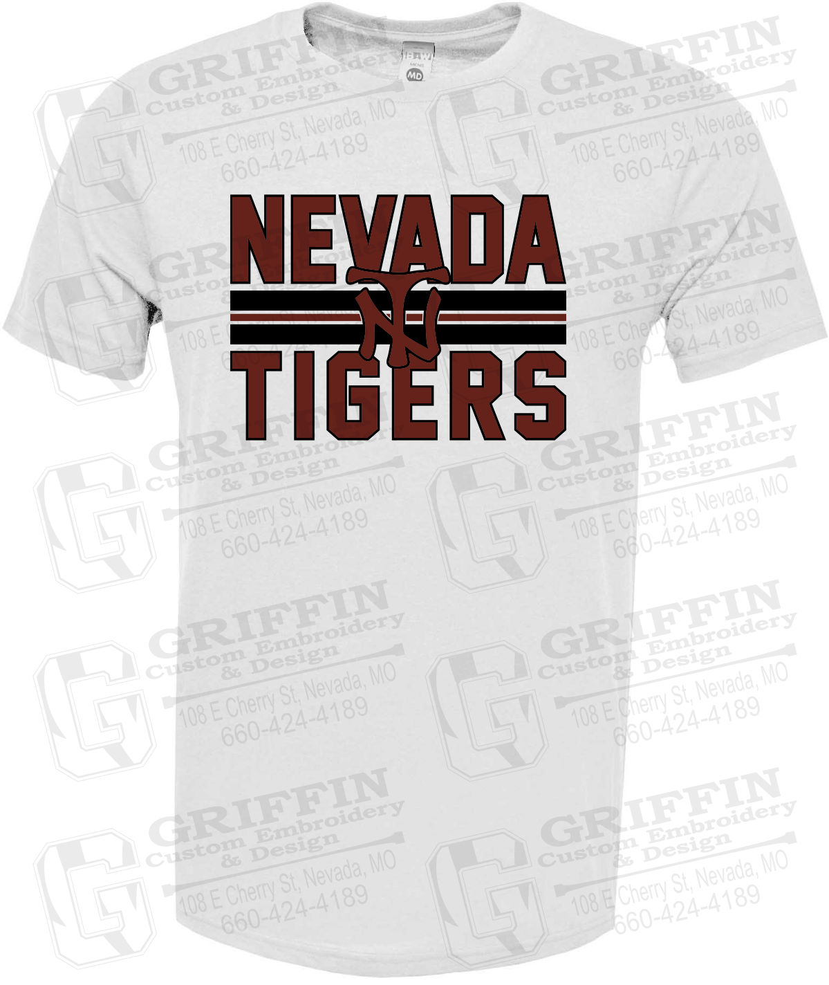 Soft-Tek Short Sleeve T-Shirt - Baseball - Nevada Tigers 25-U